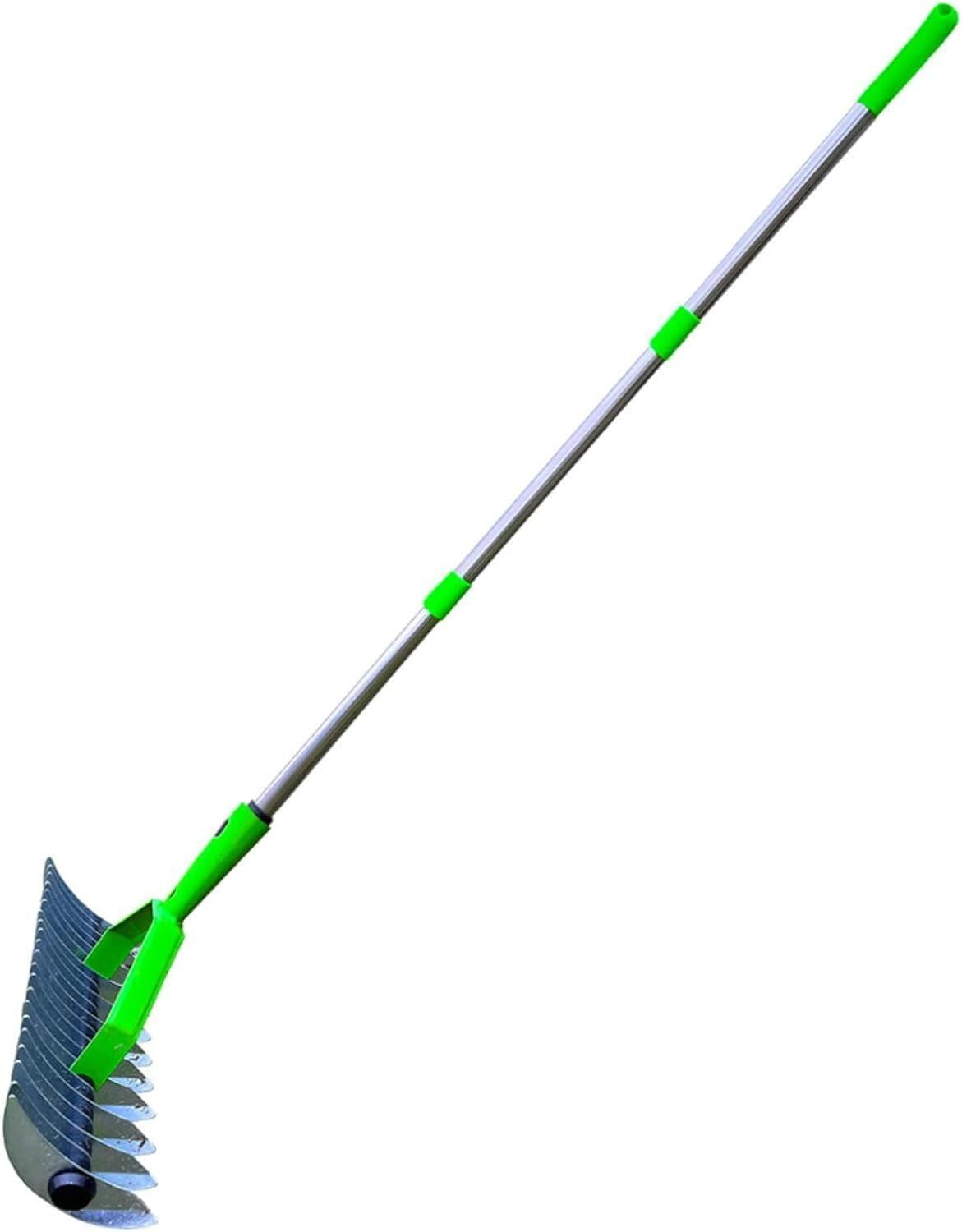 Tootoo 15-Inch Curved Teeth Thatch Rake Lawn Dethatcher Rake for Cleaning Dead Grass image number 1