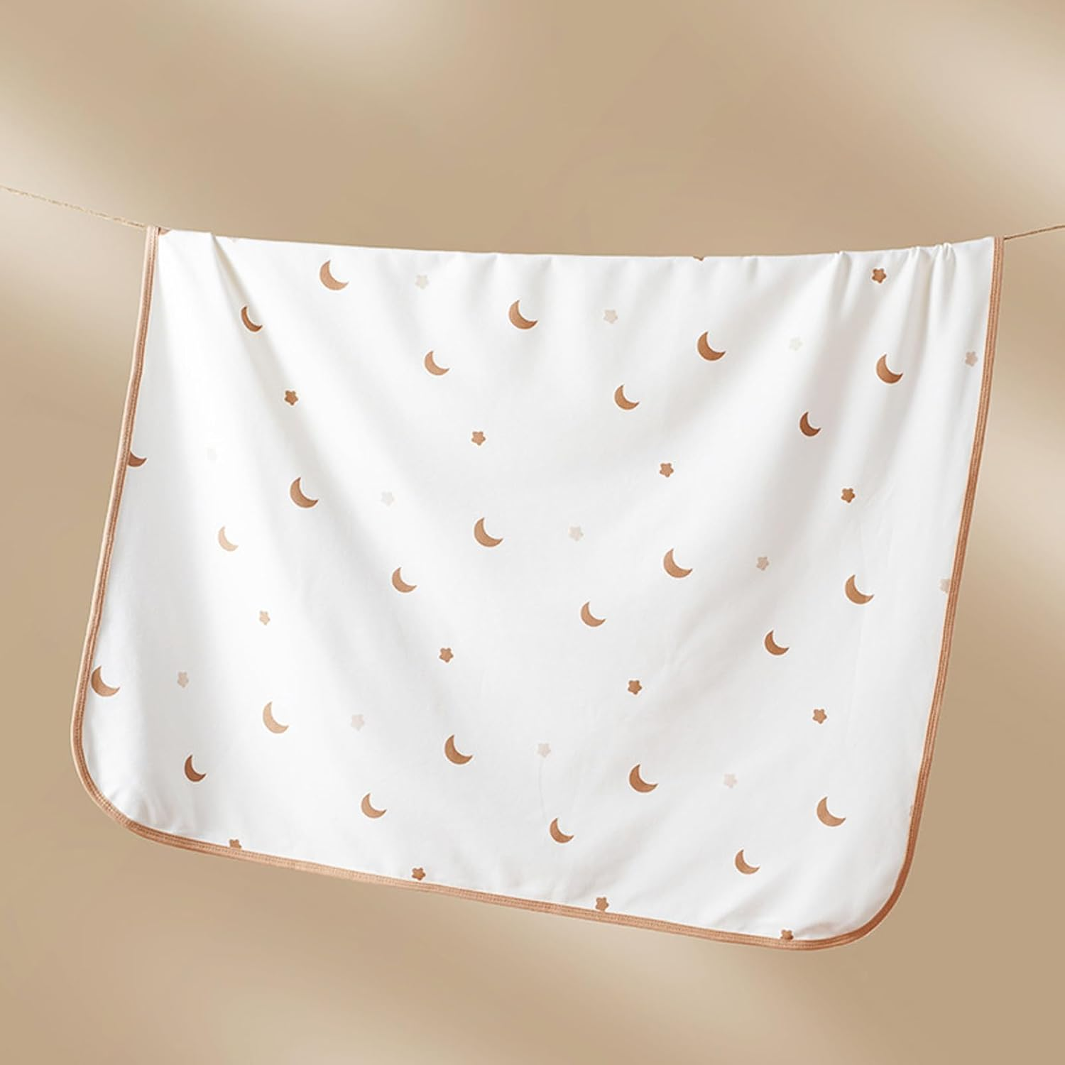 ZONEY Baby Blanket, 100% Organic Cotton Cute Newborn Swaddle, Double Layer Infant Receiving and Multi-Purpose Blanket,Lightweight Quilt Bath Towel Blanket for 0-12 Months,33.3X33.3(Moon) image number 1