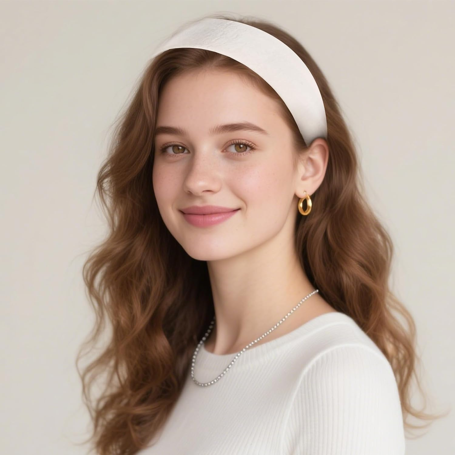 Pruadeor Pack of 2 Satin Wide Headbands, Women'S Fashionable Knot Headband for Women, Hair Accessories, Black and White