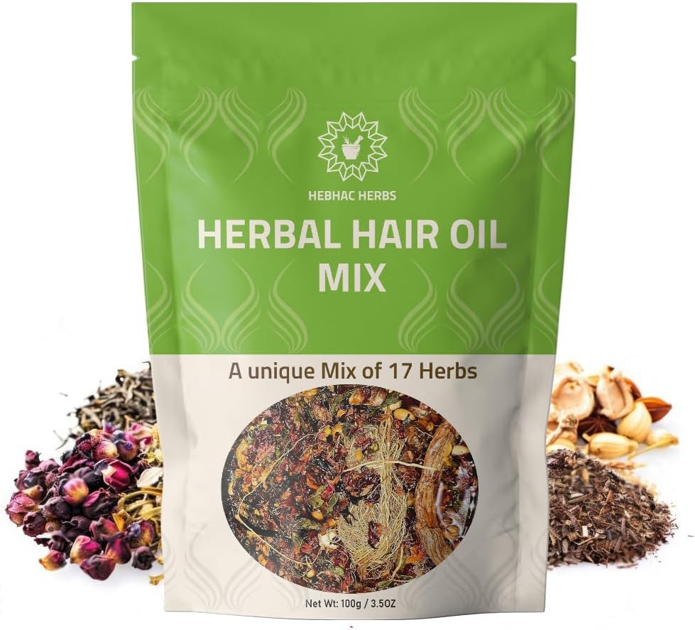 Herbal Hair Oil Mix 100 G, Ayurvedic Herb Blend for Hair Oil Infusion Make Your Hair Oil with Dry Ayurvedic Herb Mix, Goodness of Ayurvedic Natural Herbs for Oil Infusion, Instant Premix for Hair Oil image number 4