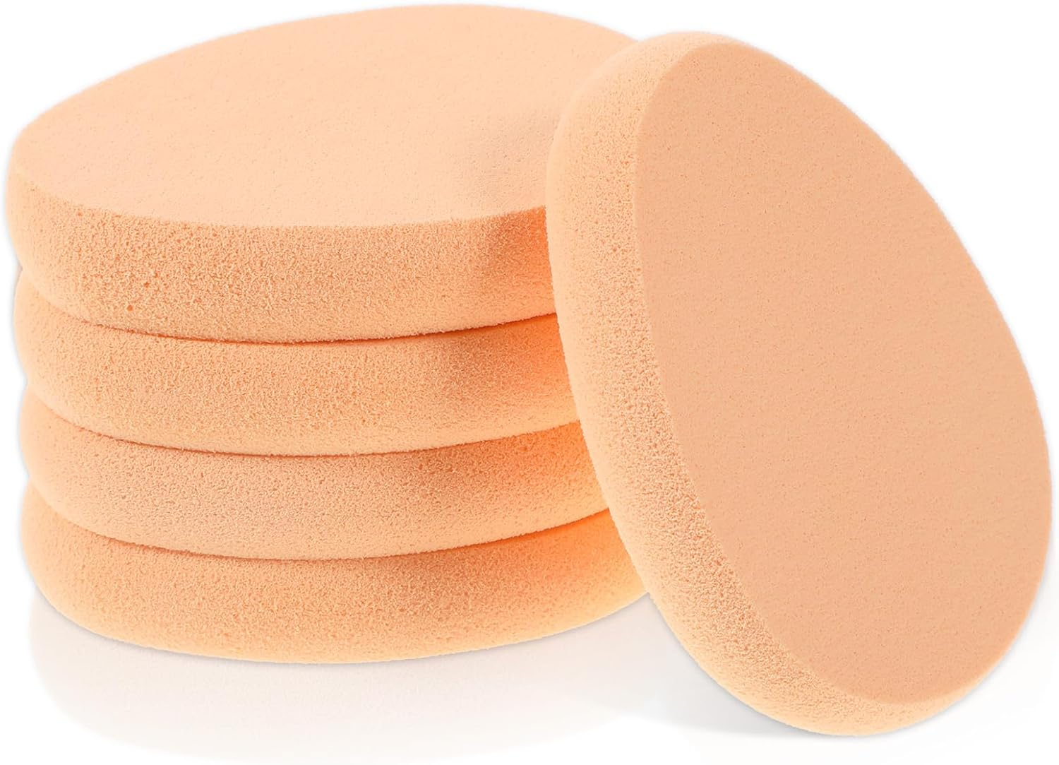 5 PCS Flat Makeup Sponges for Foundation, Smooth Foundation Sponge, Beige Cushion Foundation Puff, Beauty Blender Make up Sponges for Professional Makeup image number 1
