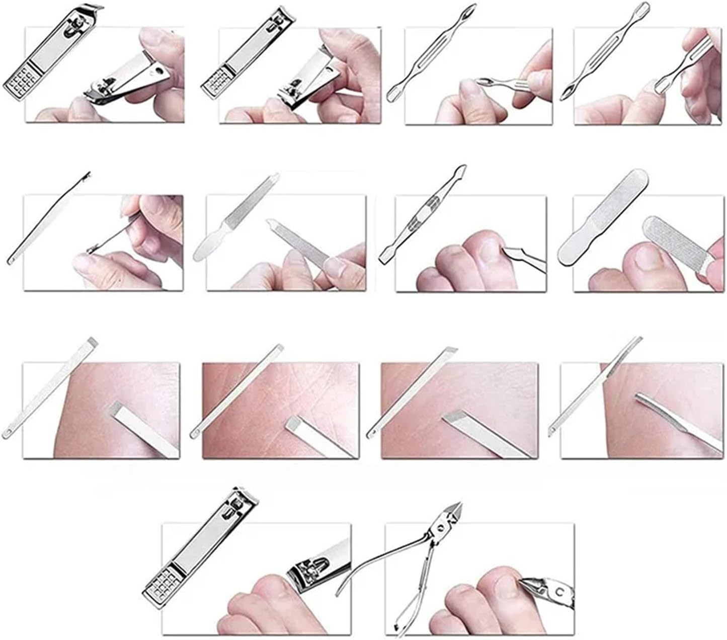 Tools 19Pcs/Set Manicure Kit Nail Clippers Set Stainless Steel Professional Grooming Kits Nail Care Tools with Luxurious Travel Case Professional(Gold) image number 2