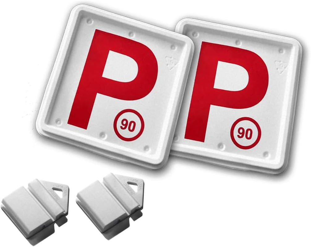 Clip It on Clips Easy to Attached & Removed from Licence Plate 2 White Clip with 2 P/L Plate (Red P) - Green P image number 4