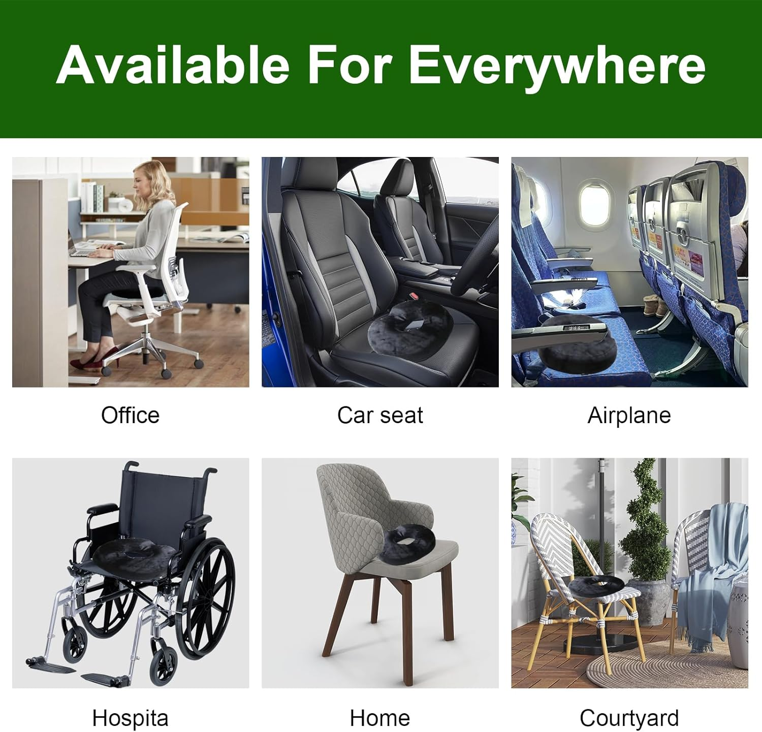 Donut Pillow Seat Cushion,Donut Chair Cushions for Postpartum Pregnancy & Hemorrhoids, Orthopedic Memory Foam for Tailbone Pain, Bed Sores, Prostate, Coccyx & Sciatica Pain image number 1