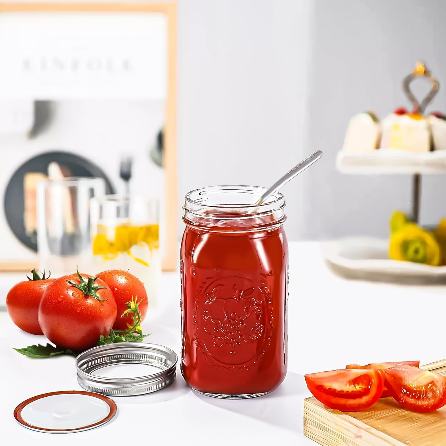 32 Oz Wide Mouth Mason Jars Half Gallon Mason Jars with Airtight Lids and Bands for Canning, Fermenting & Pickling (12) image number 1