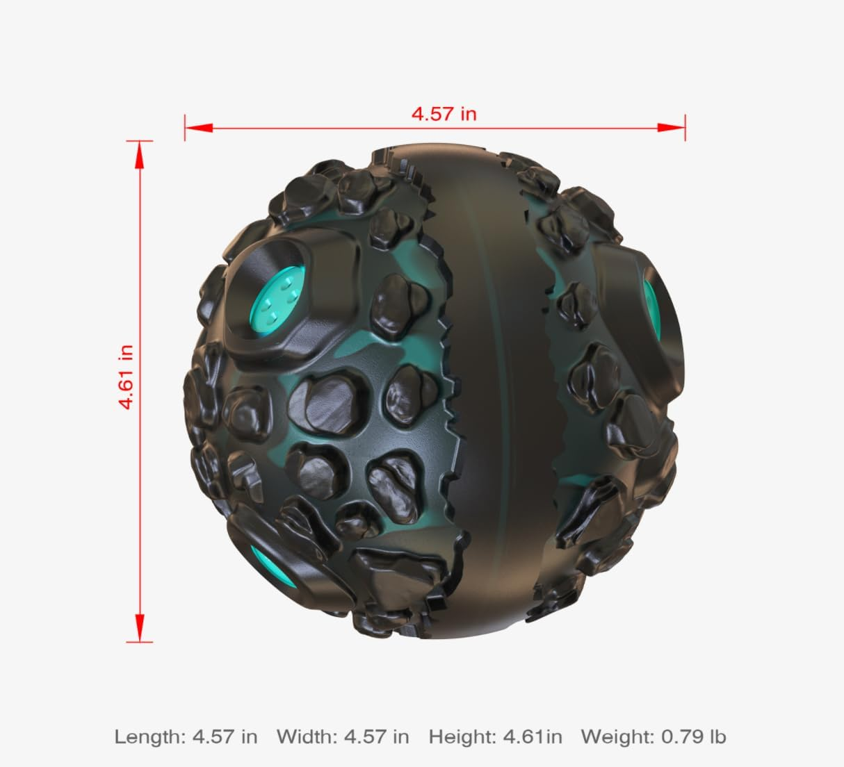 CYBERNOVA Interactive Durable Dog Ball Toys,Dog Chew Ball, Fun Squeaky Sound Ball for Small Medium Large Breeds (Black+ Lake Blue) - Black+ Lake Blue image number 3