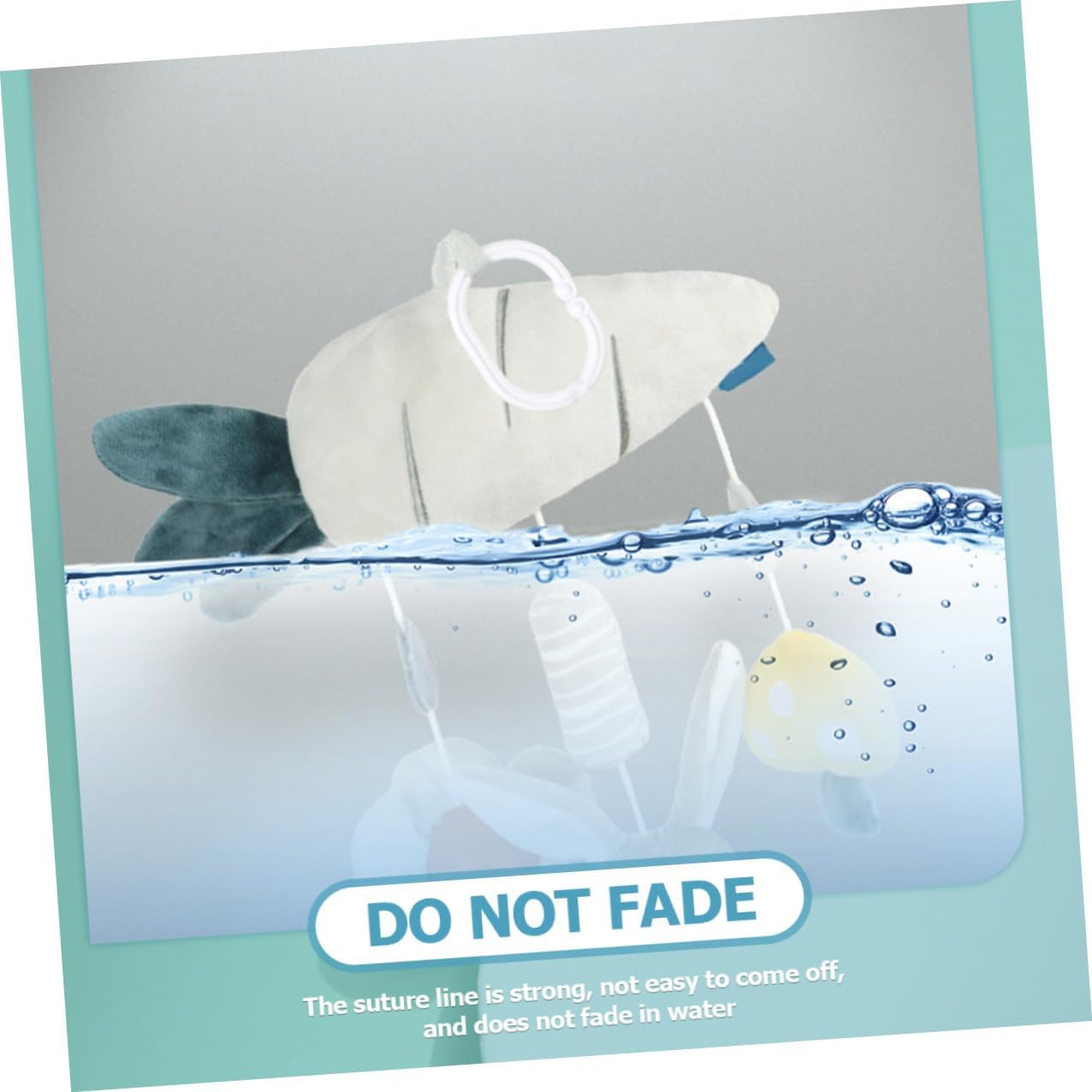 Plush Stroller Hanging Rattle with Built Sound Soft Sensory Crib and Car Seat Activity for Newborns Years Gray Bunny and Carrot Design Travel-Friendly image number 1