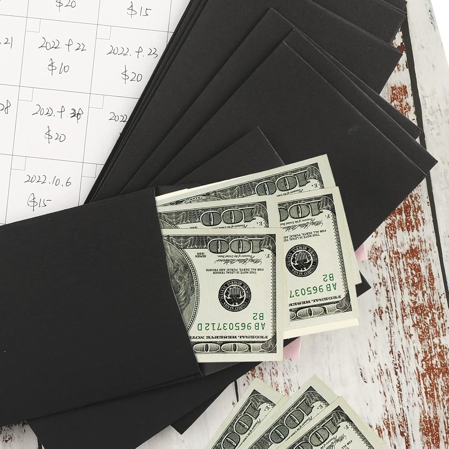 Granhoolm 100 Pack Black Coin Envelopes 3.5 X 6.7 Inch Cash Envelopes for Savings Plan,Coin,Seed,Credit Card，Check and Small Items, image number 5