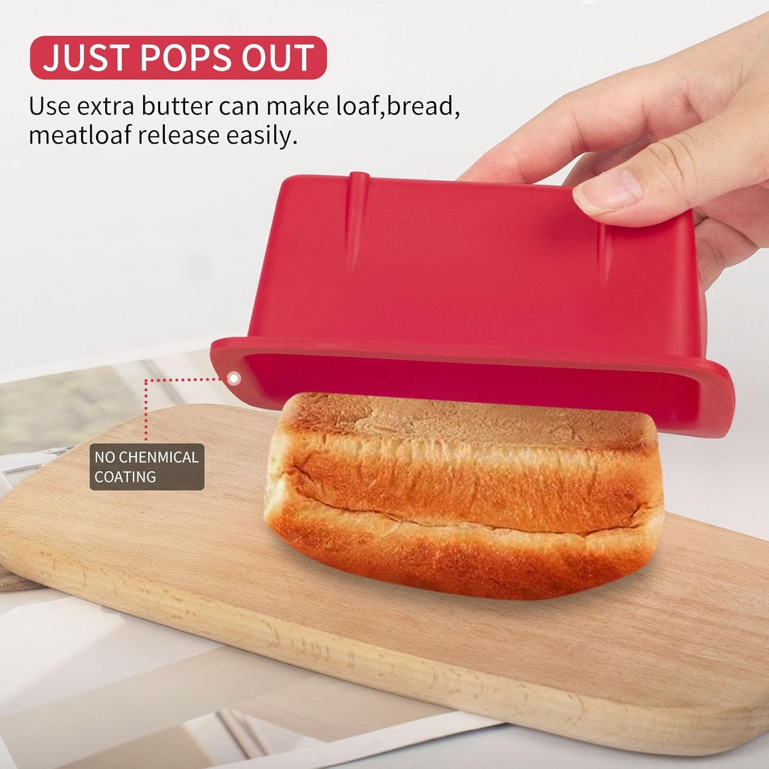 Mini Silicone Loaf Pan Set, 4Pcs Non-Stick Rectangle Silicone Bread Pan, Food Grade Mini Loaf Pans for Baking, Perfect for Bread, Cake, Brownies, Meatloaf, Ideal for Home Baking and Cooking Essentials image number 2