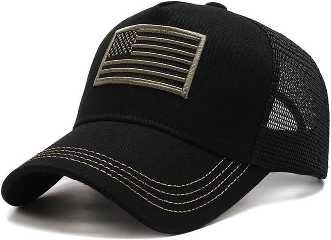 Idopy USA American Flag Army Military Style Mesh Baseball Cap Hat