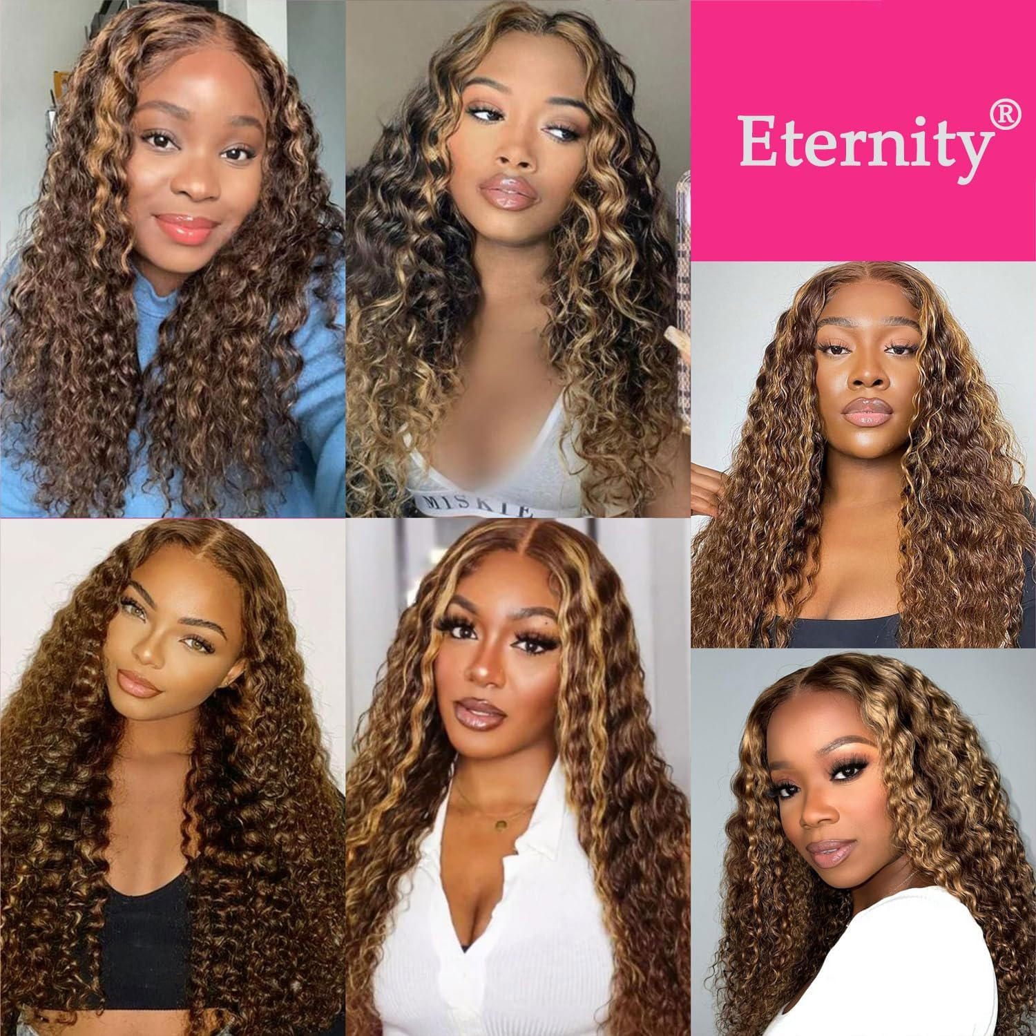 26 Inch Highlight HD Transparent Lace Front Wig Human Hair Pre Plucked 180% Density Glueless Flawless Hairline Curly Human Hair Wigs for Black Women 4/30 Coloured Wigs image number 1