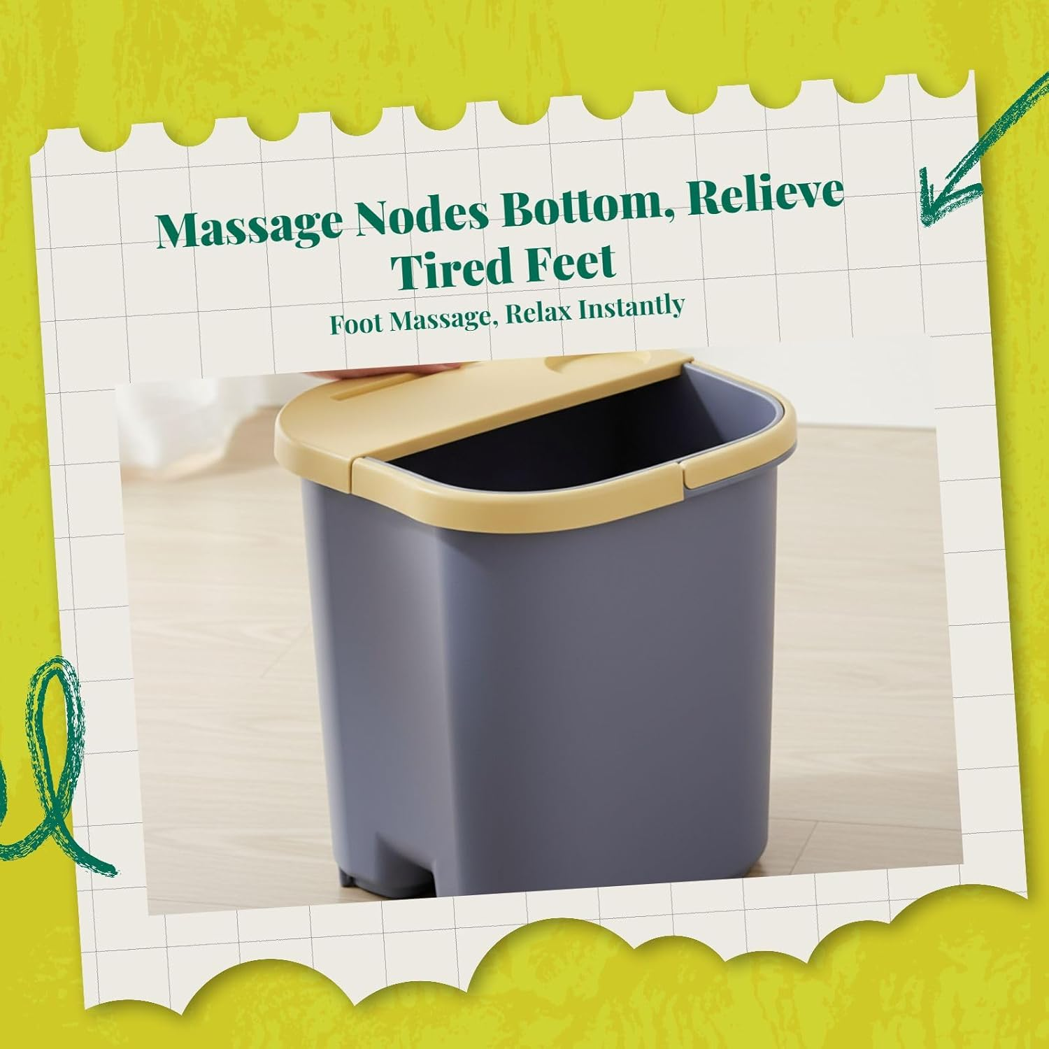 OIIBWQ Foot Bath Tub Feet Washing Bucket Deep Soaking Feet Toe Nails and Ankles Adults Convenient for Household Pedicure Portable, Pink - Blue image number 7