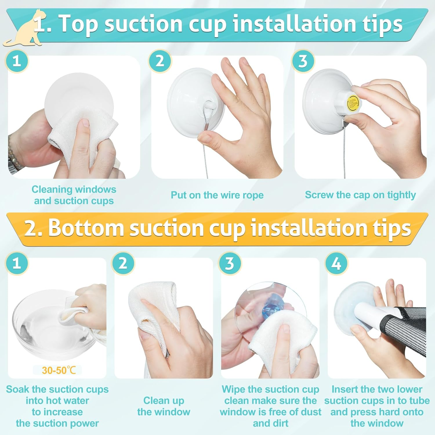 UCINNOVATE Cat Window Perch, Cat Hammock Bed, Indoor Resting Pet Bed, Window Sunny Seat for Kitty Pet Kitten, Cats Perch with Upgraded Suction Cups (Hold up 44 Lbs) image number 1