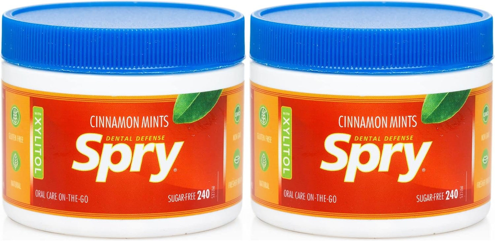 Spry Xylitol Cinnamon Mints Sugar Free Candy - Promote Oral Health, Increase Saliva Production, Stop Bad Breath, Non-Gmo, Gluten-Free, 240 Count (Pack of 2) image number 3