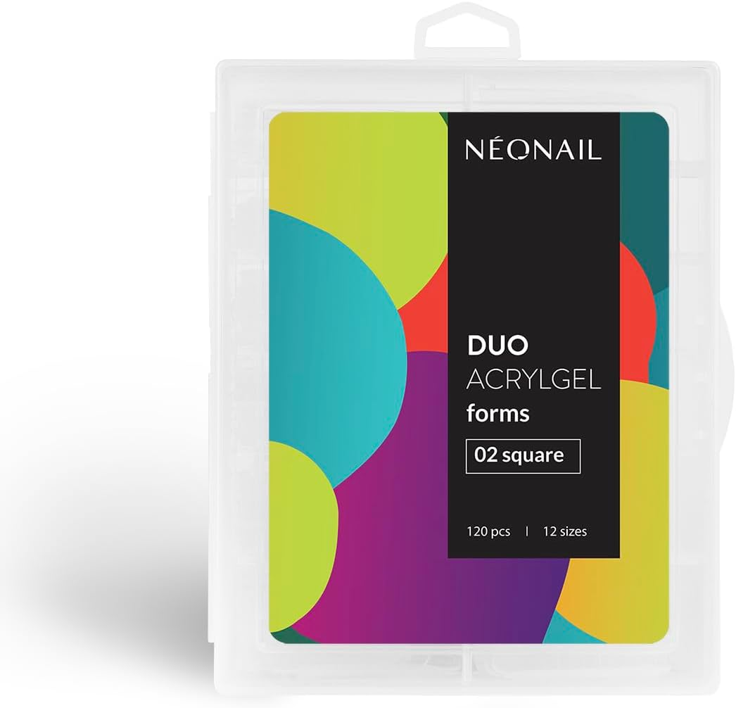 NEONAIL Duo Acrylic Gel Forms - Dual Nail Forms Set - 120 Pieces Nail Tips - Poly UV Gel - False Nails - Dual Nail Shapes - 12 Sizes to Choose from - for Nail Extensions