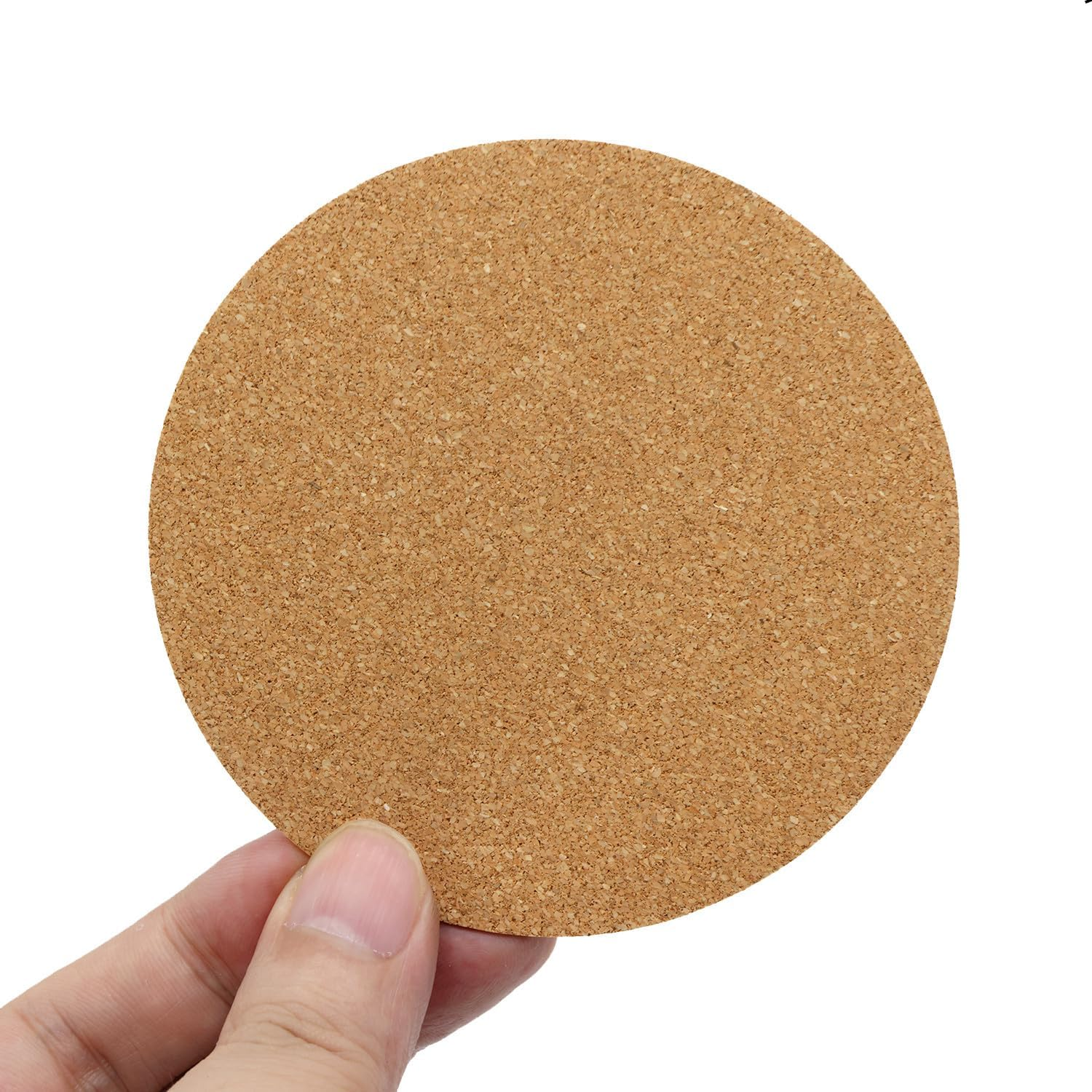 16 Pcs Self-Adhesive Mini Wall Cork Mat, 3" X 3" Cork Tiles Backing Sheets, Wood Color, Circles, 8Cm image number 5