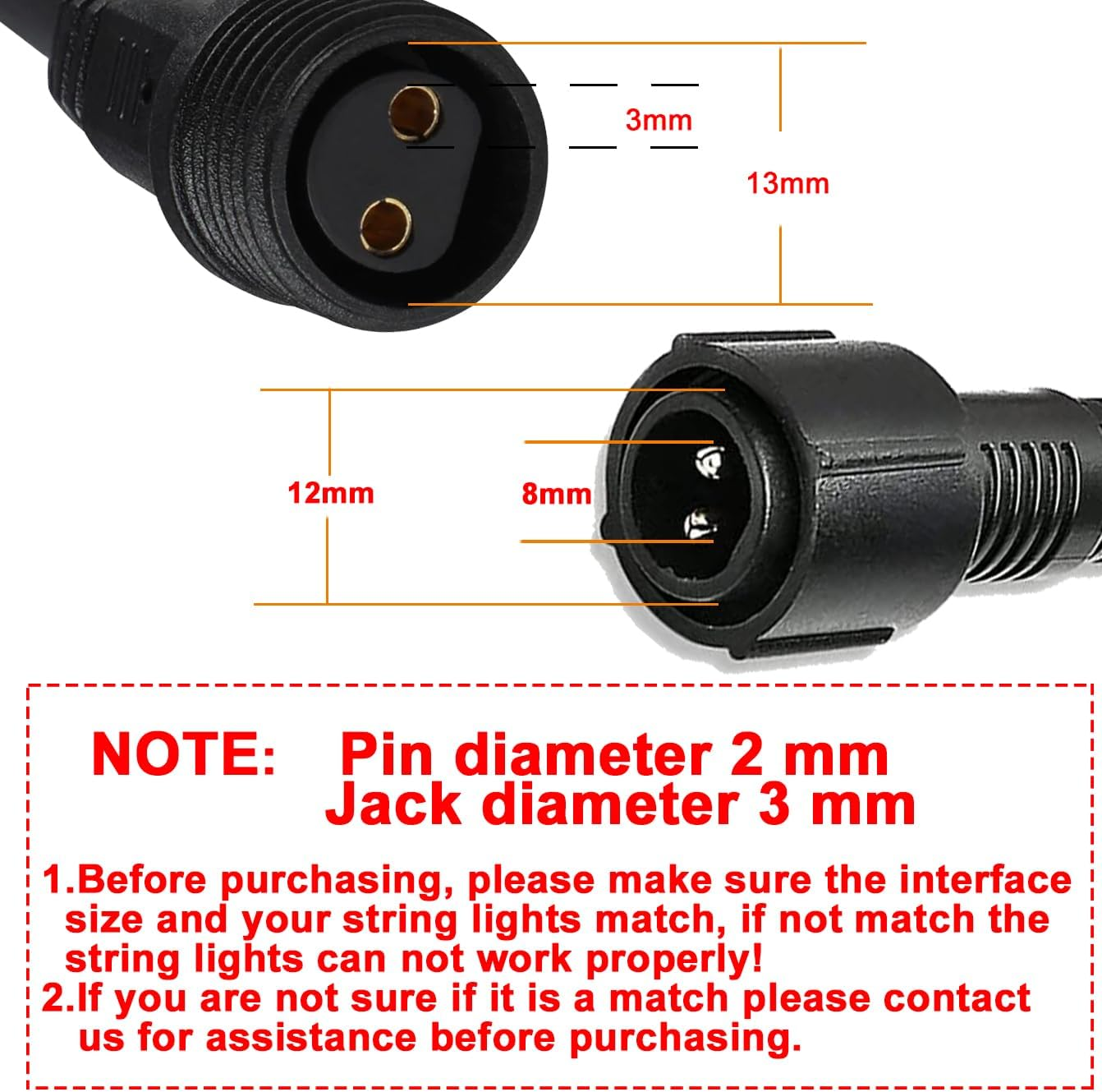 Joysing Fairy Lights Extension 10 M 2-Pin Fairy Lights Extension Cable, IP65 Waterproof Extension Cable Fairy Lights Outdoor for Garden Light Christmas Lighting LED Fairy Lights image number 3