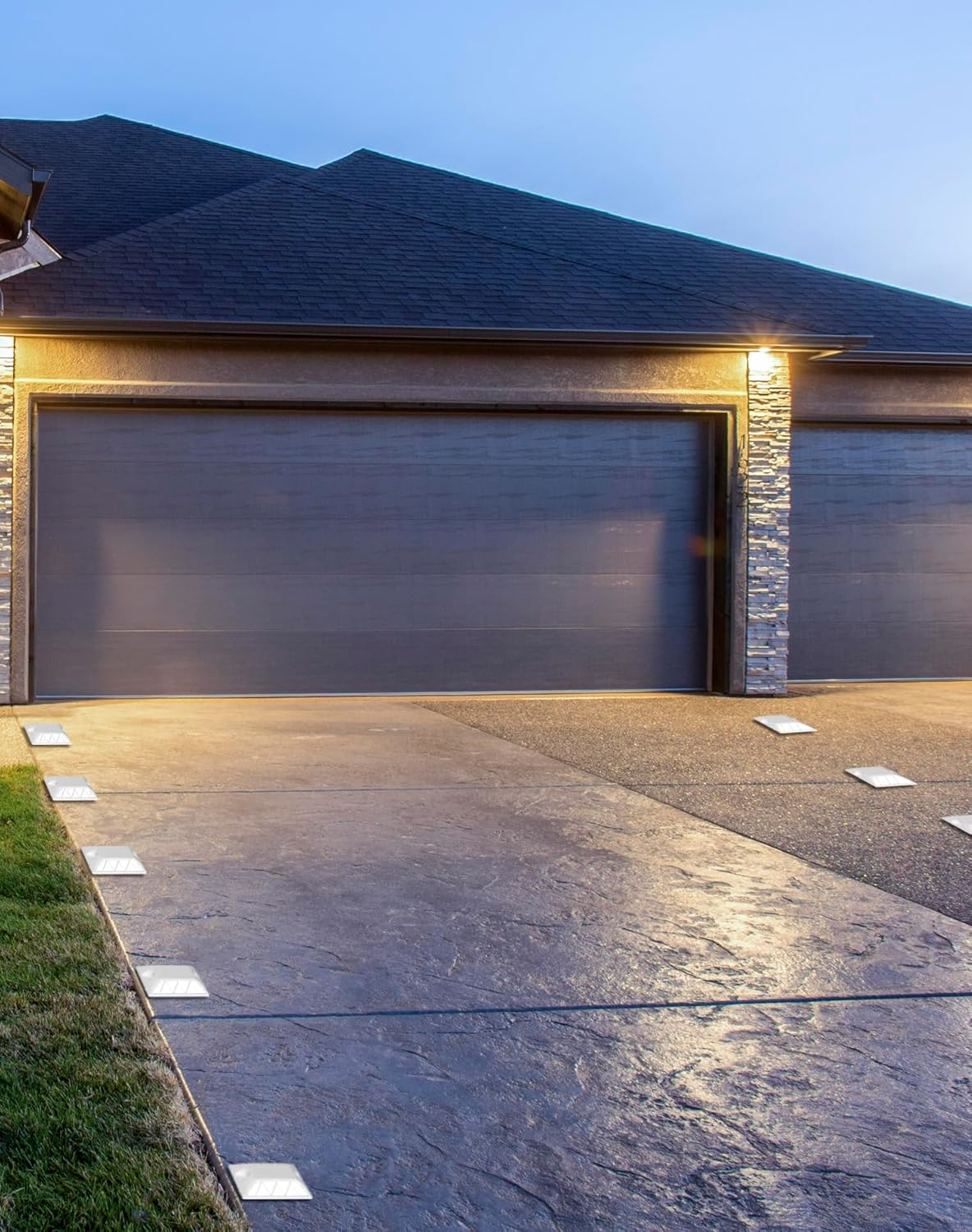 QWORK High Reflectivity Road Reflectors, Pack of 10 - Industrial Grade, Long Lasting, Adhesive Installation - for Speed Bumps, Crossings, Sidewalks, Pedestrian Crossing and Driveways image number 1