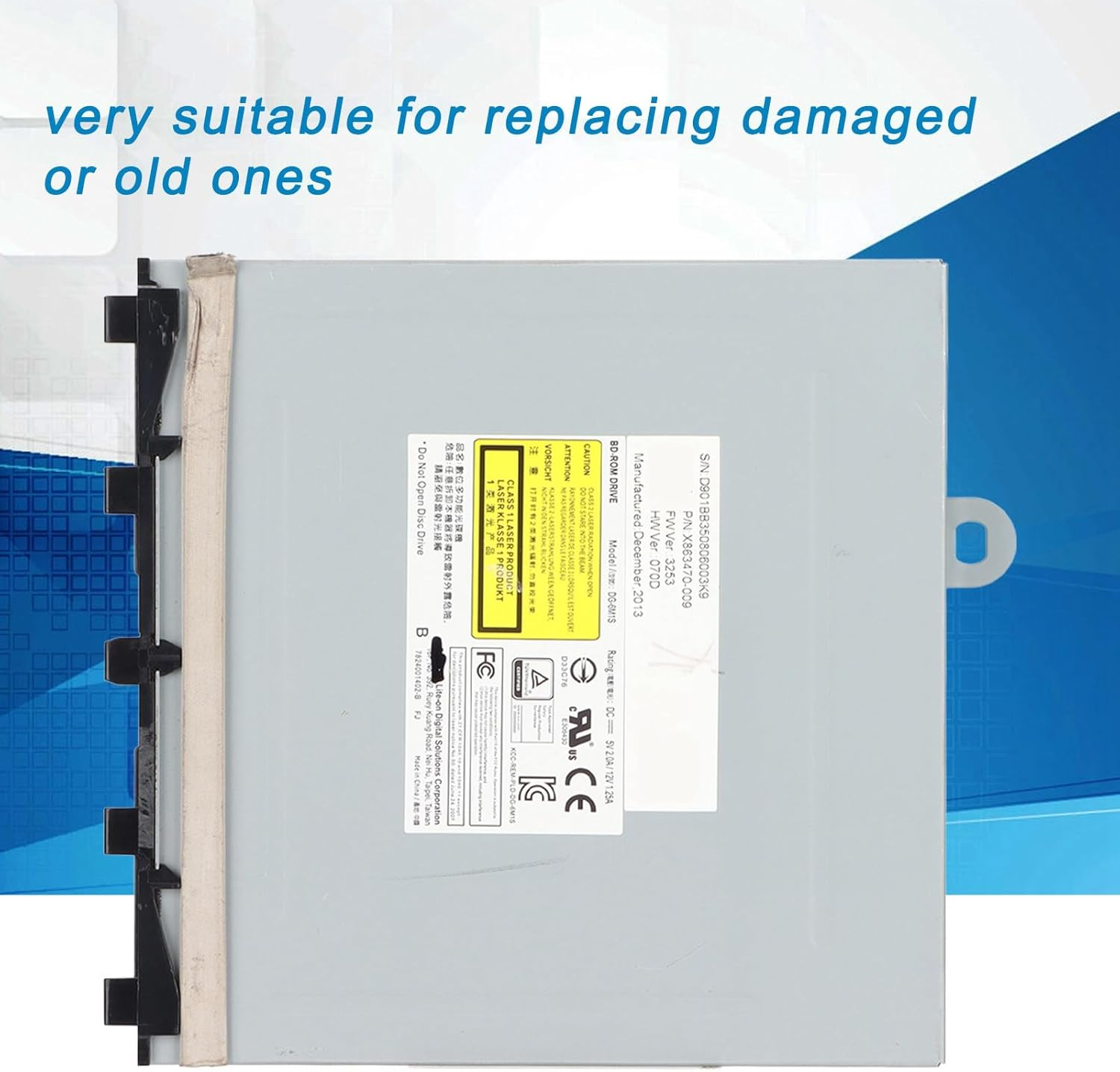 Internal Disc Drive Replacement for One Model No. DG-6M1S-01B, Game Console Bluray Disc DVD Drive Replacement Parts image number 3