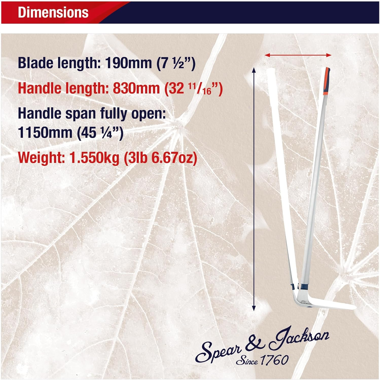SPEAR & JACKSON EDGING SHEARS - TUBULAR STEEL HANDLES SJ-4900RSS - Edging image number 5