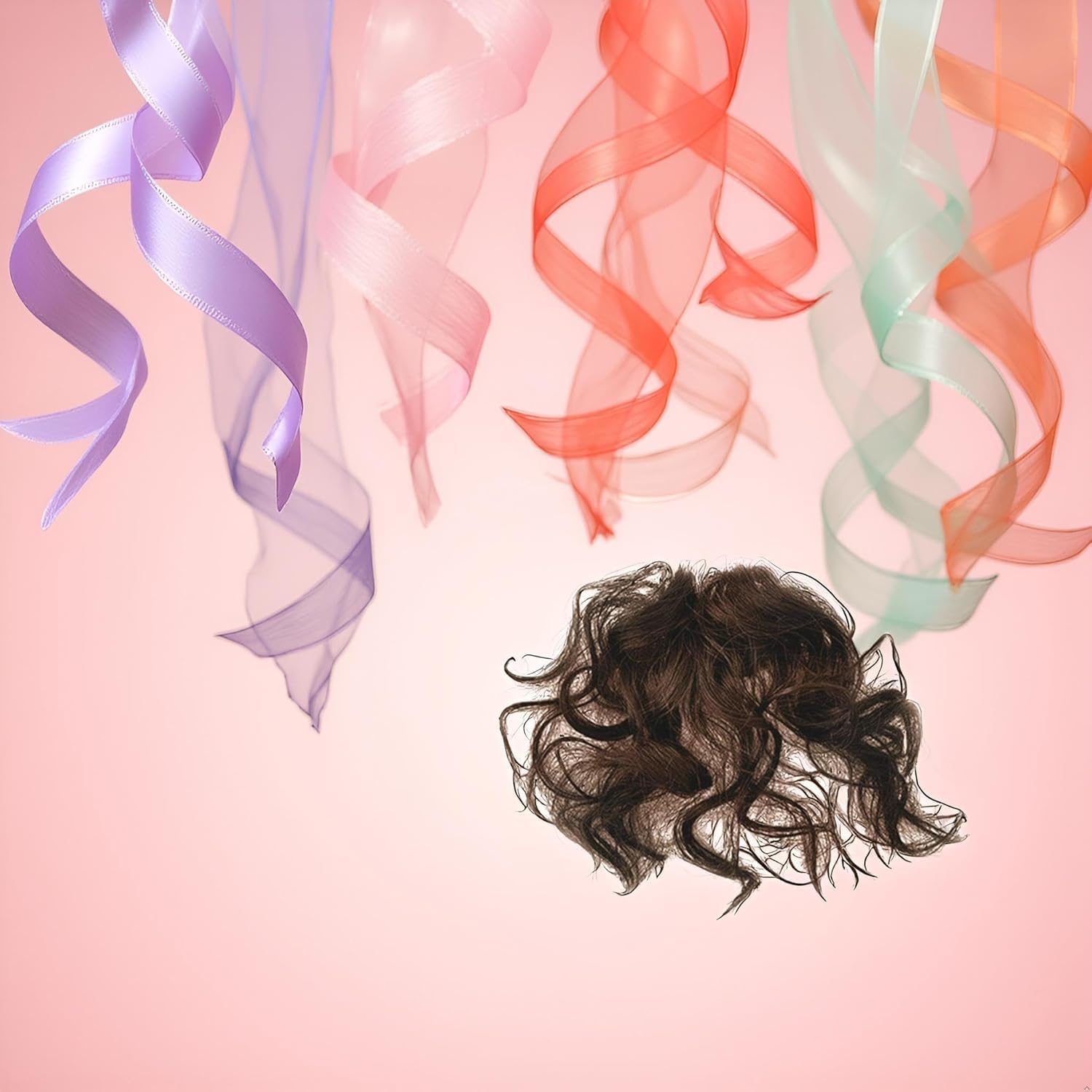 Brown Artificial Bangs Natural Fluffy Curly Fake Bangs for Girls Clip in Hair Extensions Hairpiece Light Hairpieces Hair Extensions Wigs and Accessories image number 6