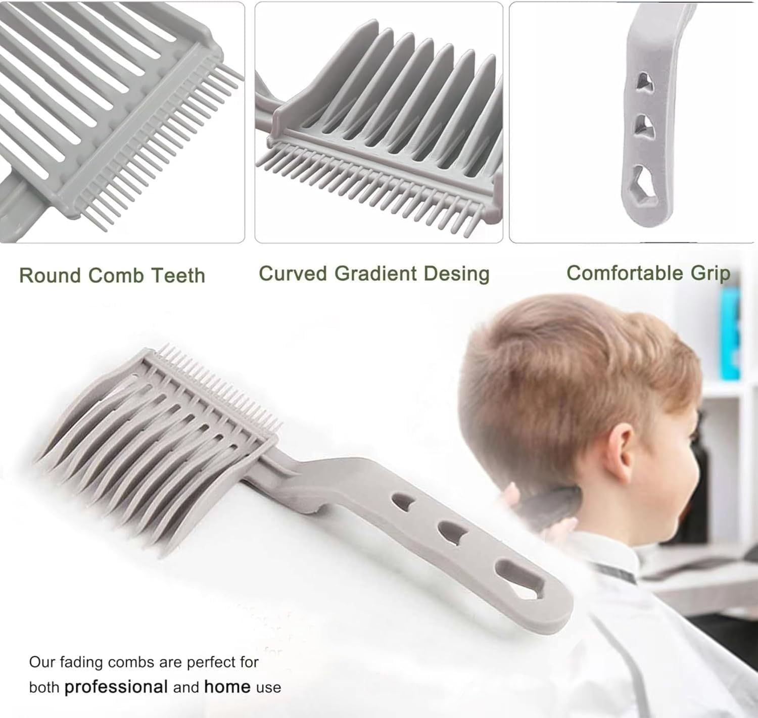 3Pcs Hair Trimming Fade Guide with Fade Comb,Barber Fade Comb Barber Combs with Fade Hair Trimming Guide,Fade Comb Barber Cutting Comb,Fade Comb Blend Comb with Hair Trimming Fade Guide for Men,Blue image number 3