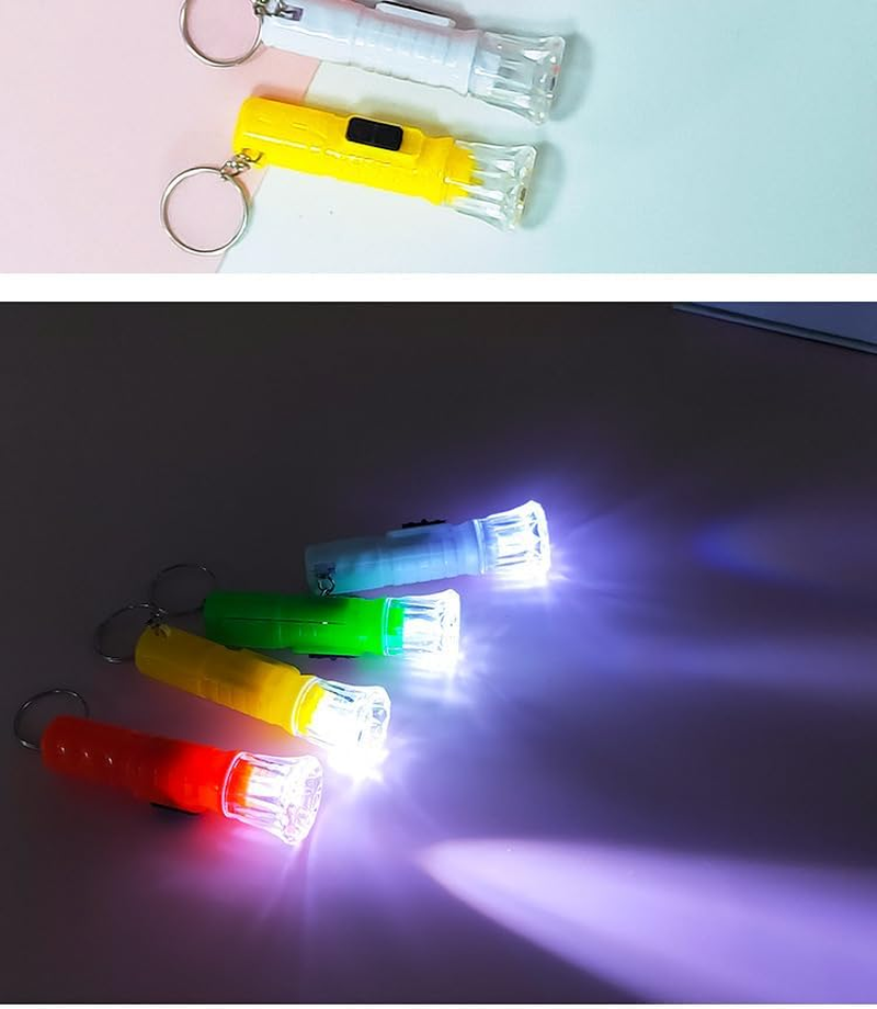 4 Pieces Mini Flashlight Keychain Bulk Assorted Colors Torch Keyring Flashlights LED Keychain Flashlights Small Keychain Light Hiking Camping Christmas Party Favors image number 6