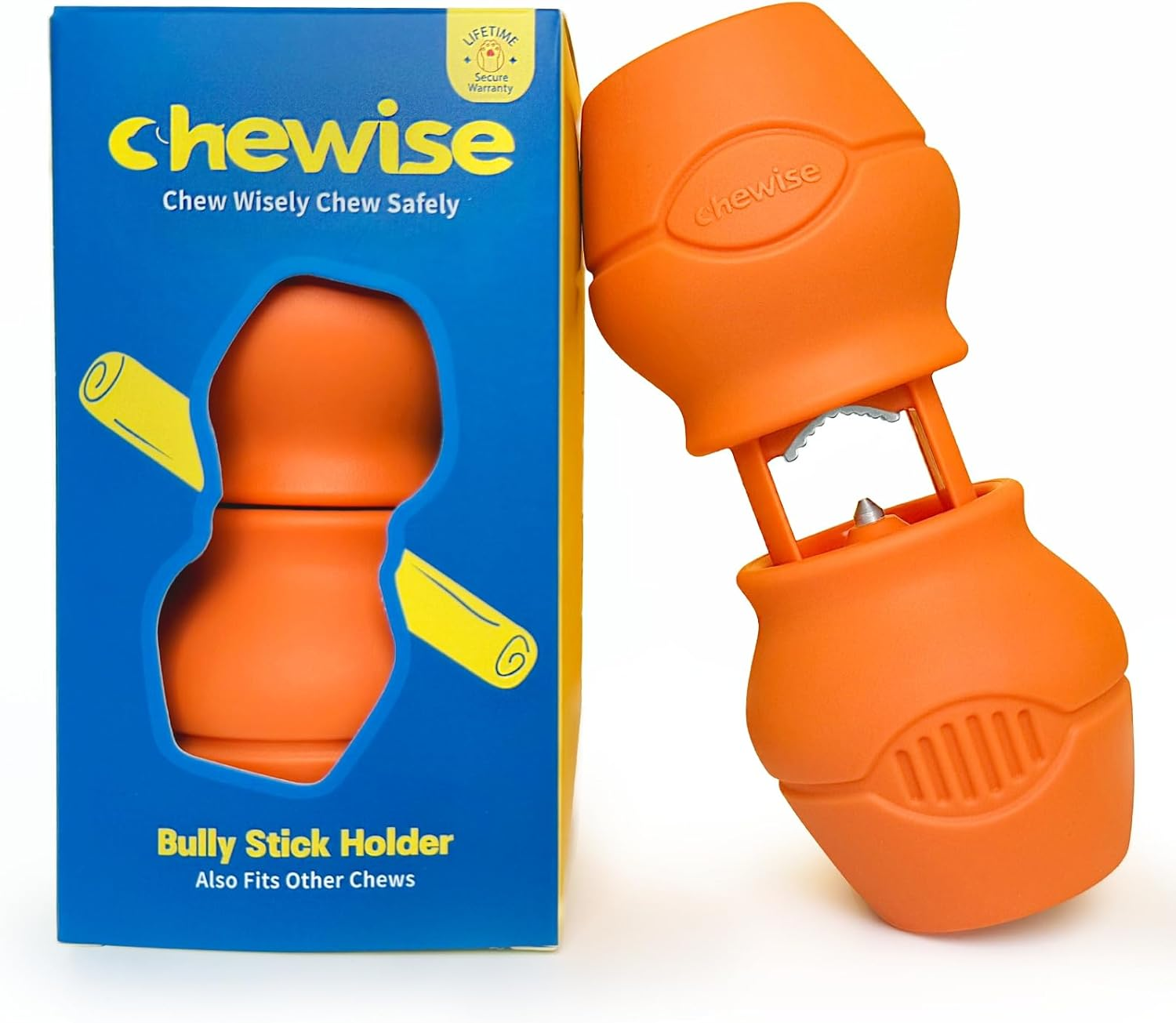 Chewise Bully Stick Holder for Dogs, Improved Dog Treats Holder, Ultimate Secure Heavy Duty, Bpa-Free Safety Device to Prevent Choking, Fits Various Bully Sticks and Dog Sizes