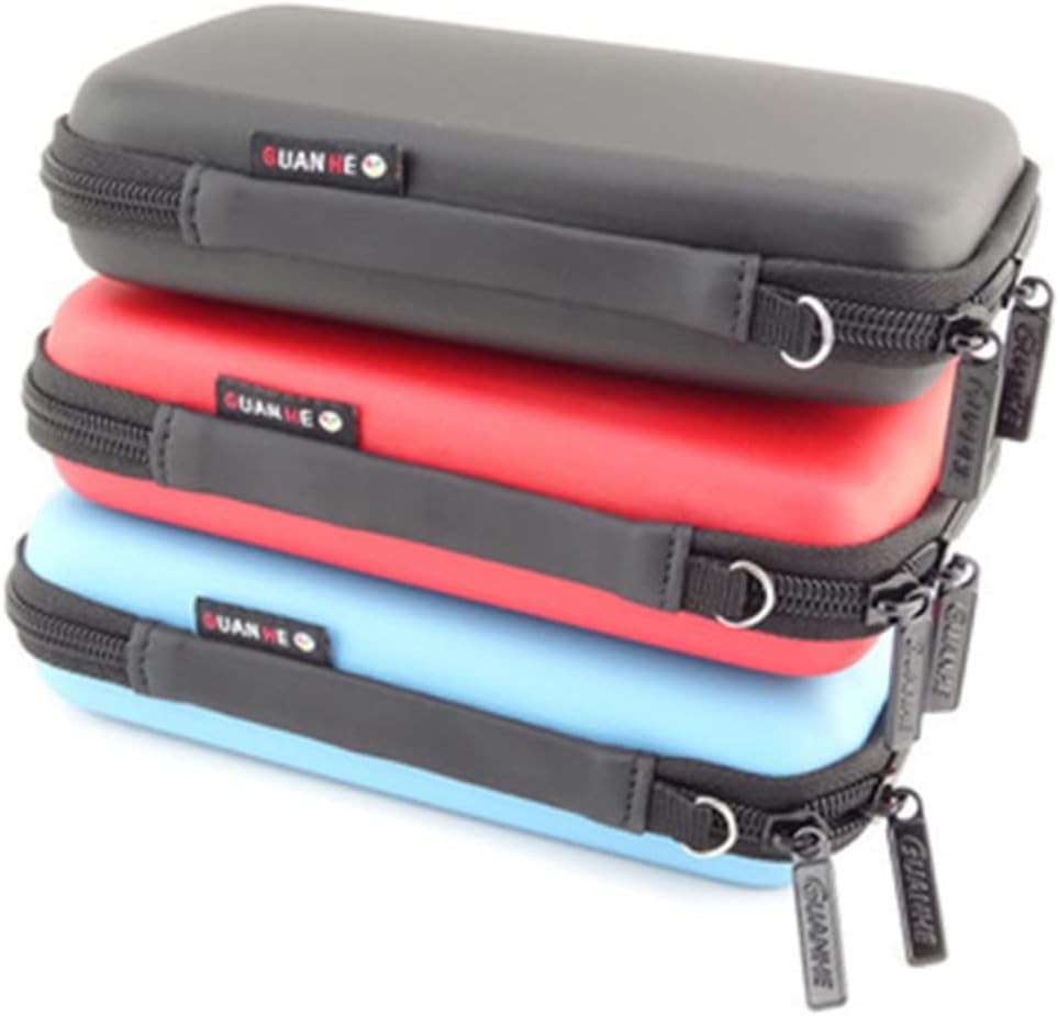 CAXUSD Travel Electronics Organizer Bag Waterproof Storage Pouch Padded Dividers Small Zipper Pocket Easy to Carry Handle for Home Travel - Blue image number 3