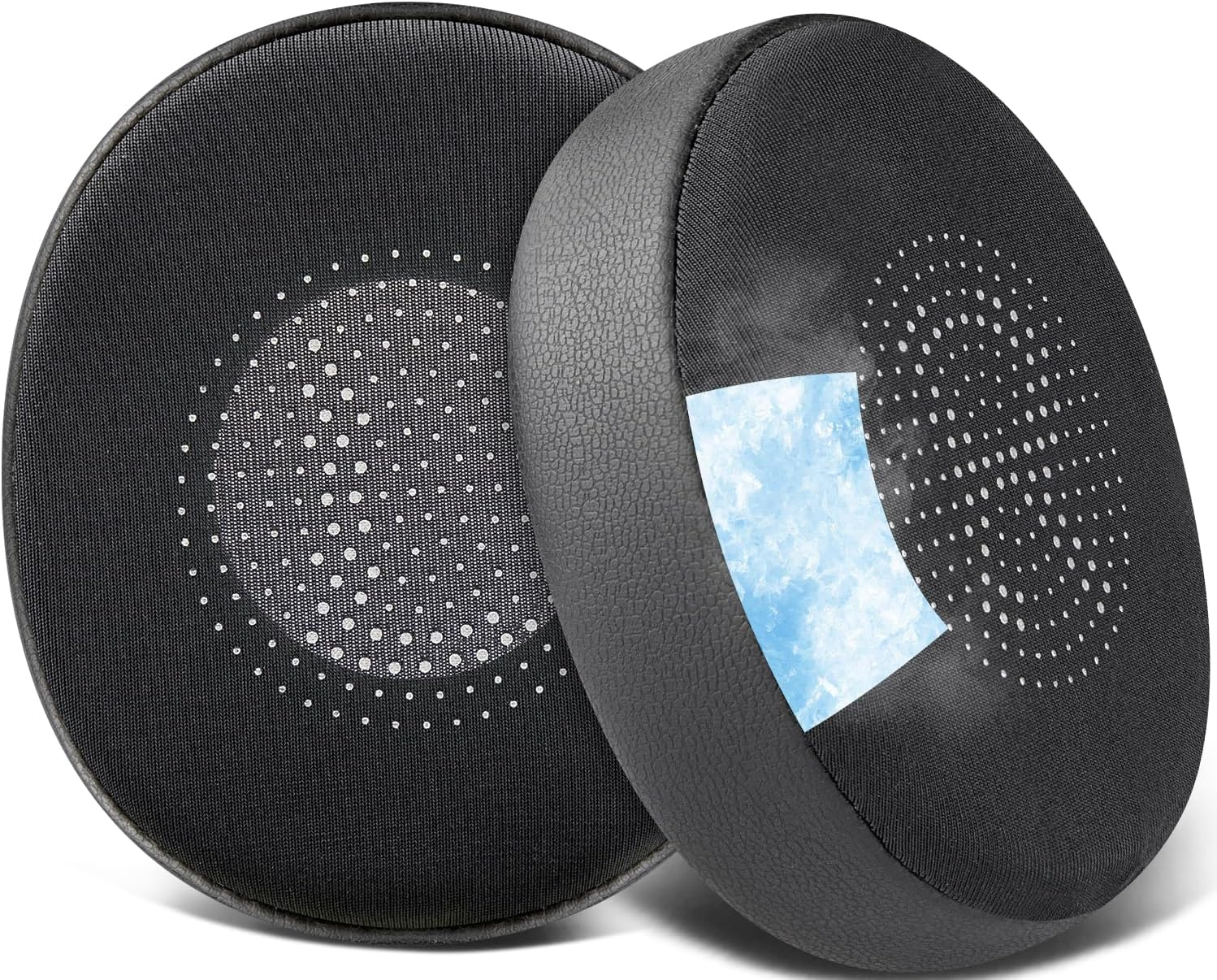 SOULWIT Cooling Gel Earpads Replacement for Jabra Evolve2 65 (Evolve 2 65MS 65UC MS Uc)/Evolve2 40 (40UC 40MS Usb)/Elite 45H On-Ear Wireless Headset, Ear Pads Cushions with Ice Silk Fabric - Black
