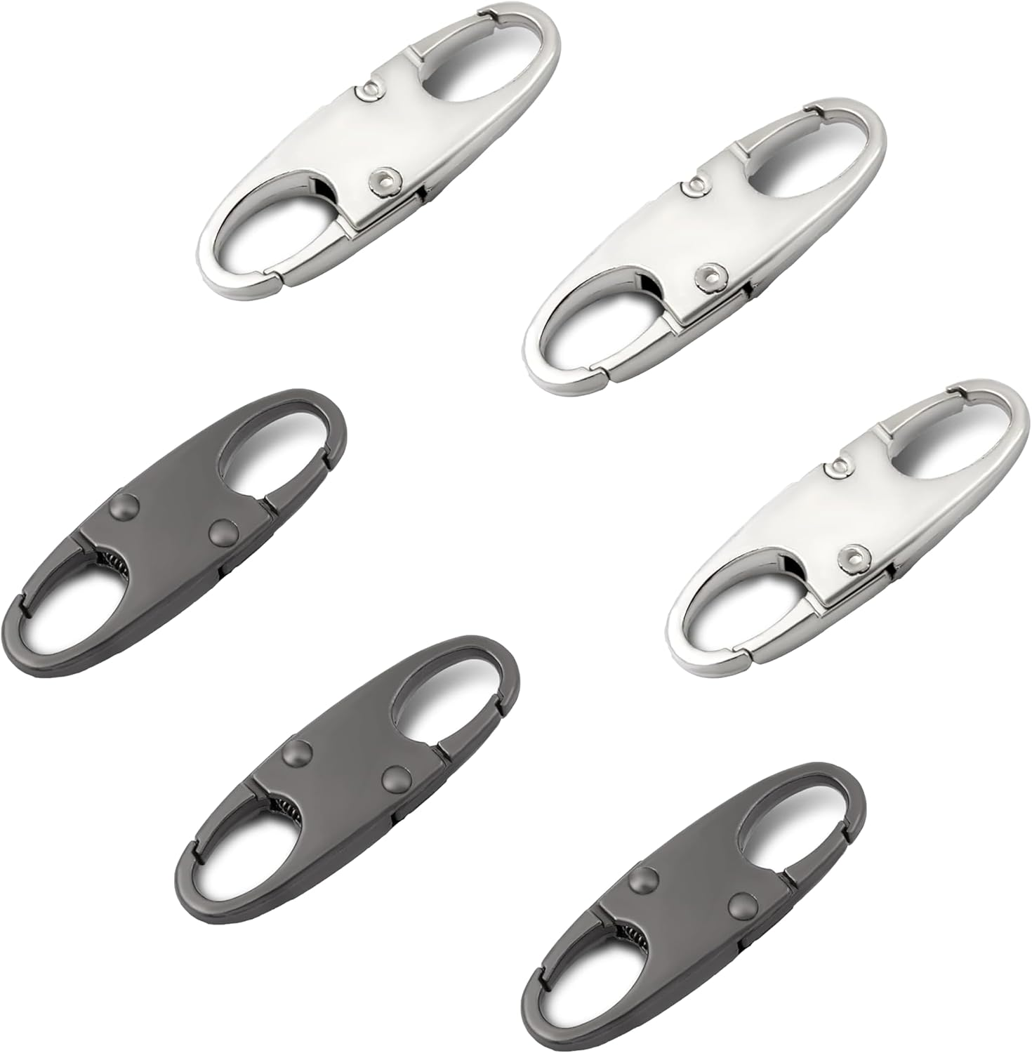 6Pcs Zipper Pull Replacement, Zipper Clip Theft Deterrent,Premium Zipper Lock,Upgraded Zipper Pull,Theft Deterrent Dual Opening S Shaped Carabiner for Backpacks Traveling Camping Suitcases image number 1