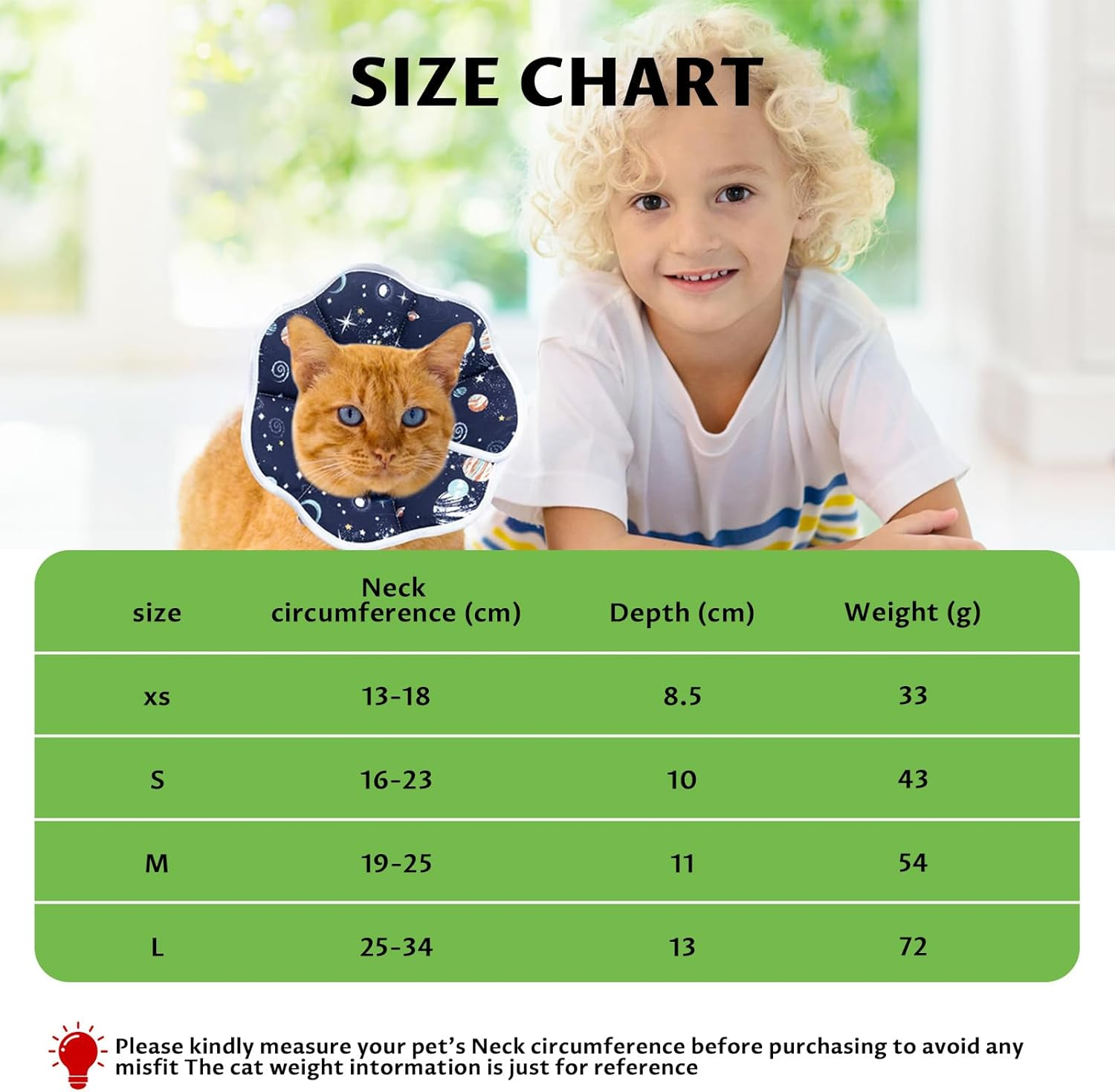 Velmoriah Cat Cone Collar Soft, Adjustable Cat Recovery Collar to Stop Licking, Protective Pet Cone Collar after Surgery for Cats (S) image number 3