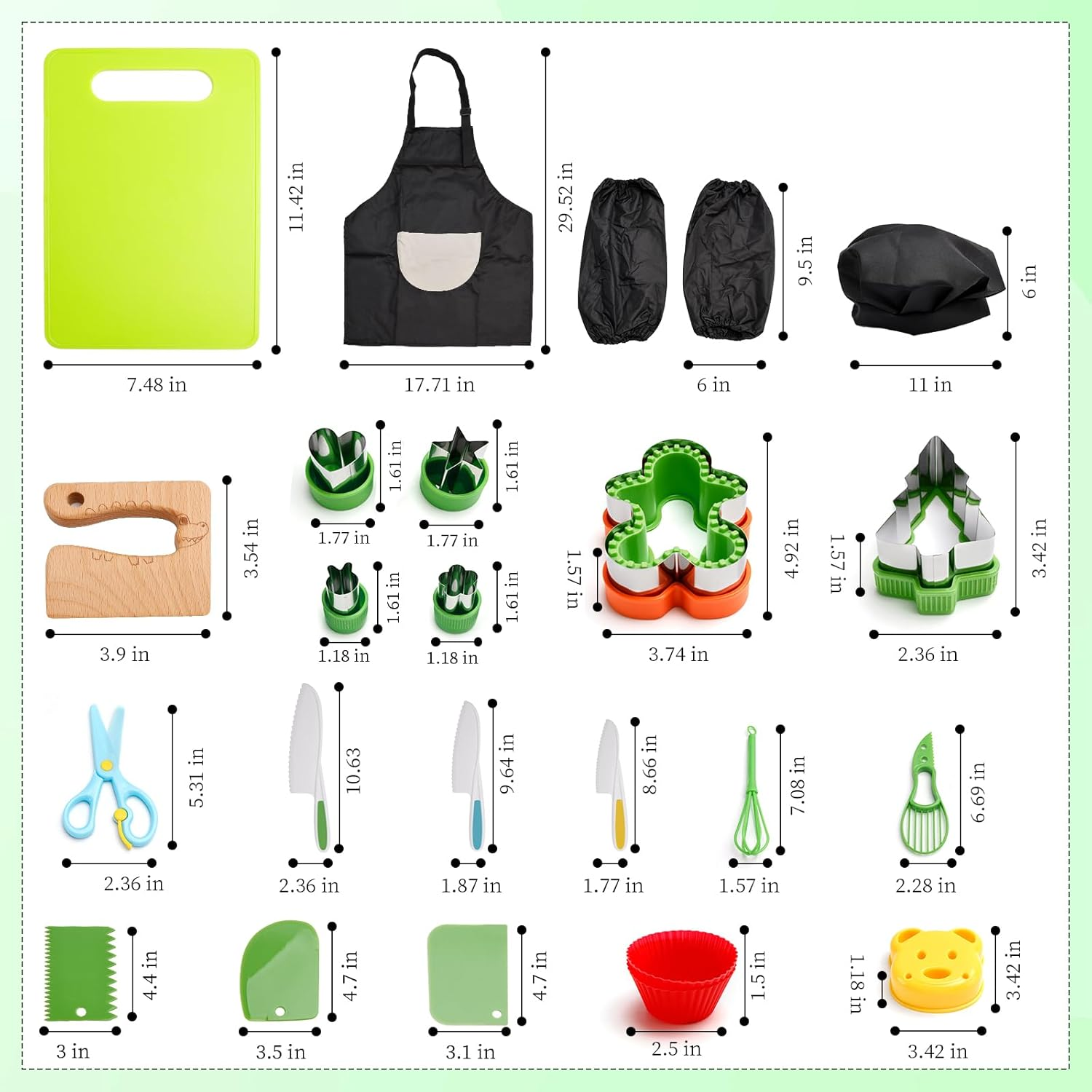 42Pcs Montessori Kitchen Tools for Toddlers, Kids Cooking Sets Real with Birthday Christmas Holidays Gift, Kids Knife Set for Real Cooking for Family Gatherings Picnics Party Parent-Child Activities image number 6