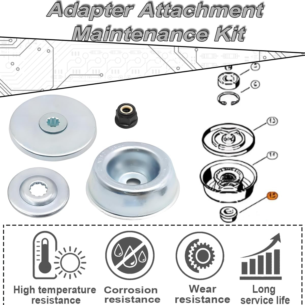 ZAMDOE Blade Attachment Kit for Stihl FS56RCE FS90 FS90R FS91R FS70R FS94R FS100RX FS110 FS120 FS130 FS131 FS91 FS131R FS56CE FS111RX FS-KM Running Plate Accessories Kit Brush Cutter Replacement Parts image number 6