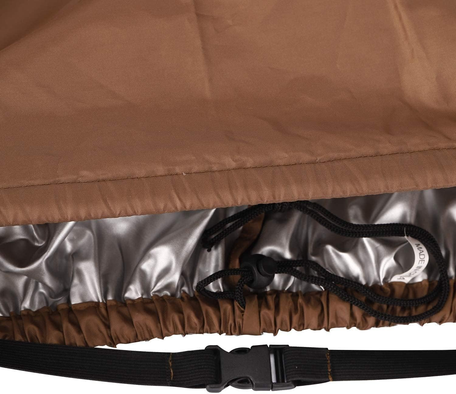 Chiminea Cover Waterproof Heavy-Duty Protective Cover - 32"D X 60"H Fire Pit Heater Cap, Adjustable Drawstring Hem Weatherproof Polyester for Outdoor Clay Chimineas & Patio Furniture (Brown) image number 1