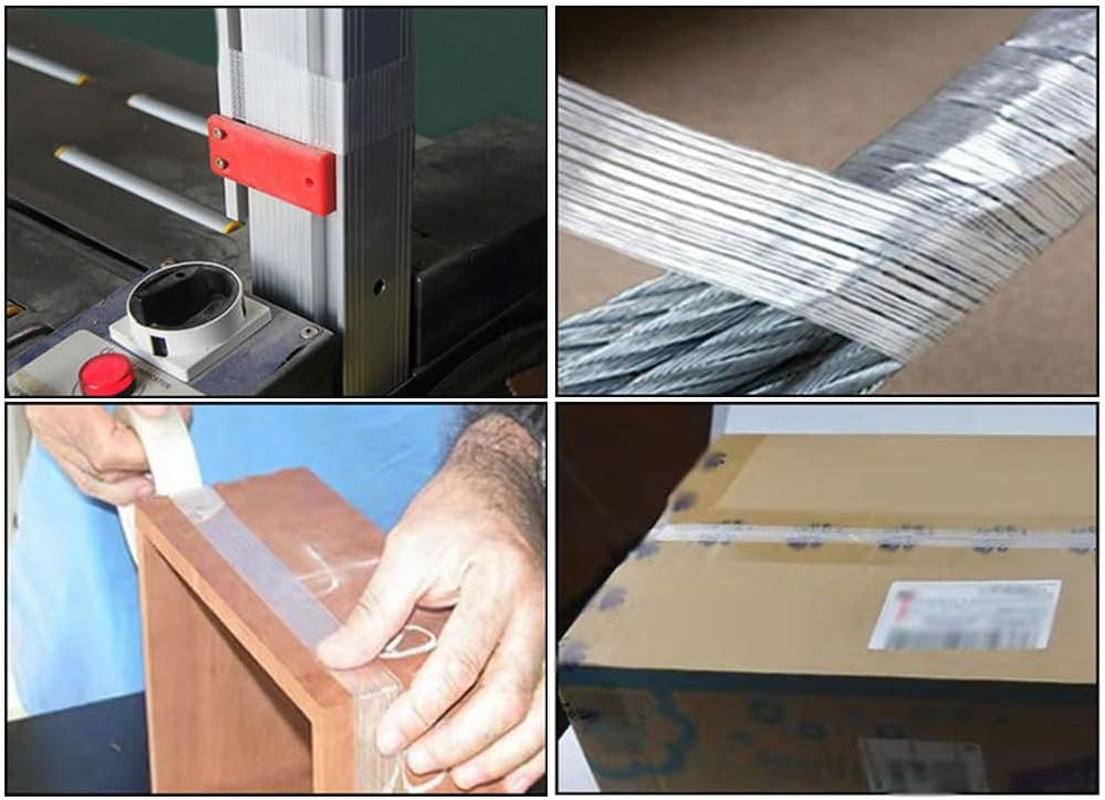 Fiberglass Filament Tape, Reinforced Fiberglass Packing Tape Heavy Duty Transparent Strapping Tape for Packing, Repairing, Fixing (20Mm X 50M)