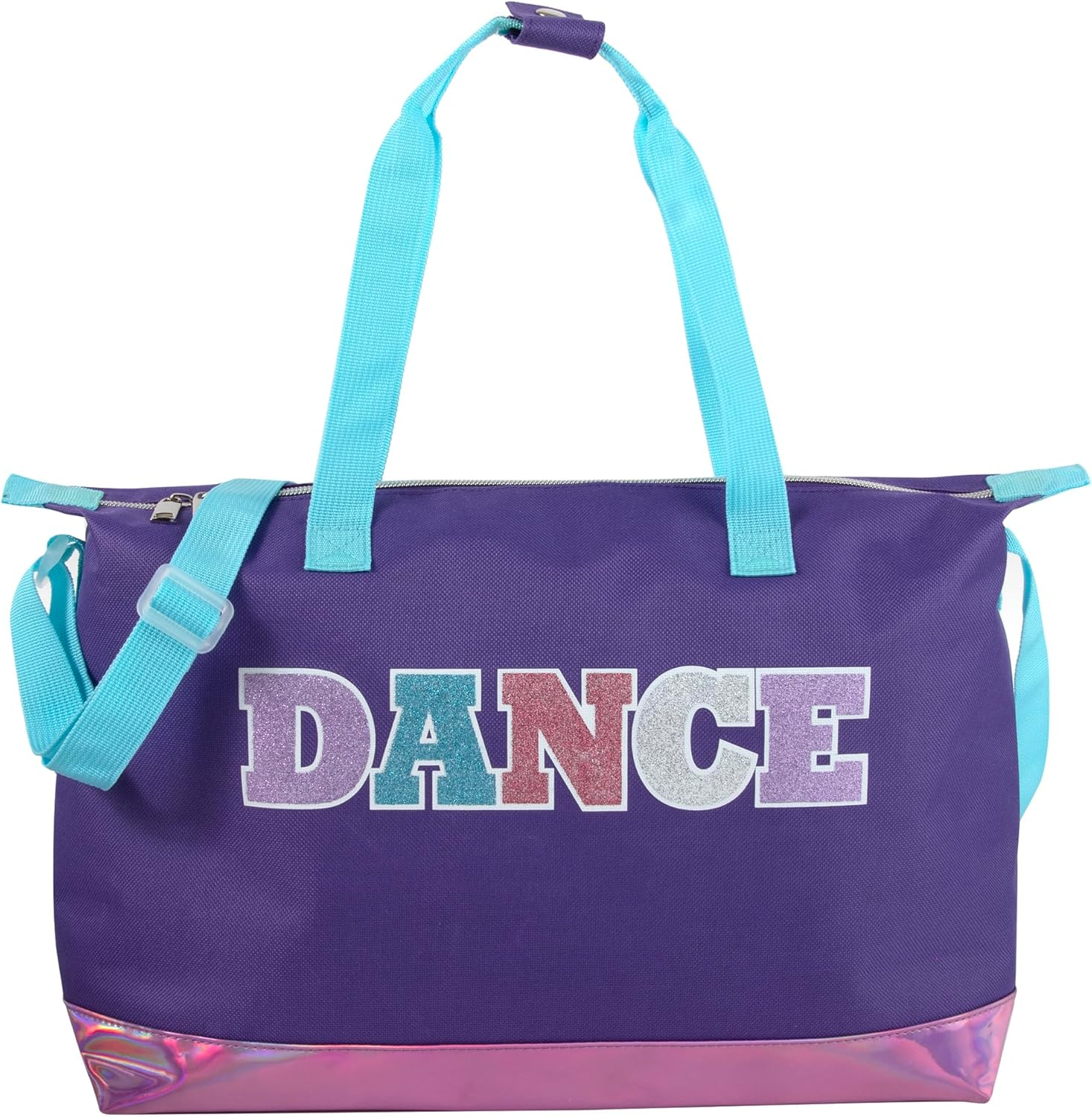 MADISON & DAKOTA Garment Dance Shoulder Bags for Girls, Teen Dancers, Costumes, Boys | Holographic Glitter Dance Bag for Kids, Dance Purple & Pink, Every Day - Blue image number 7