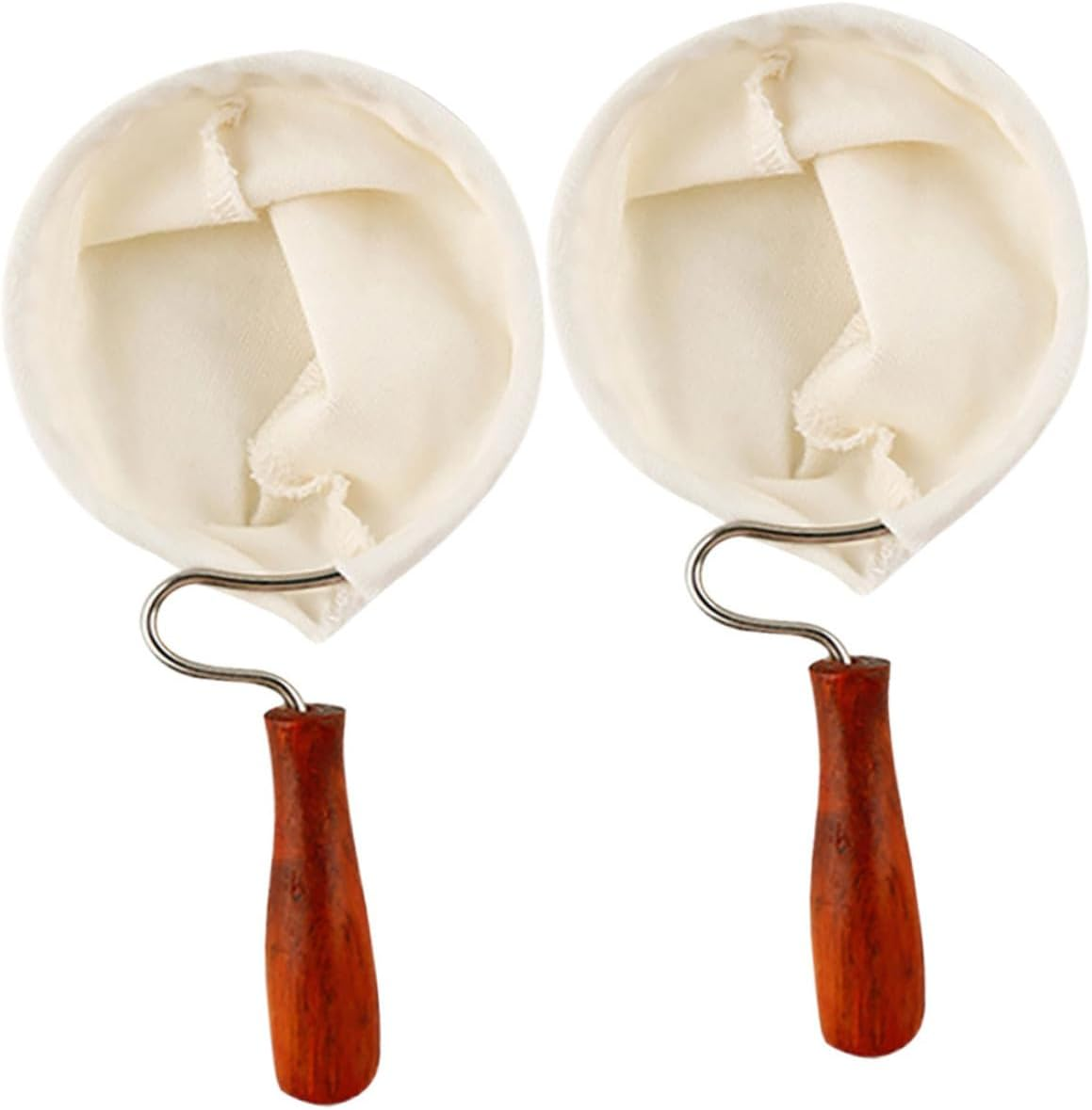 GETAJGHSD 2Pcs Flannel Coffee Filter Bags with Non-Slip Wooden Handle Reusable Washable Coffee Grounds Sock for Tea Brewing at Home Office