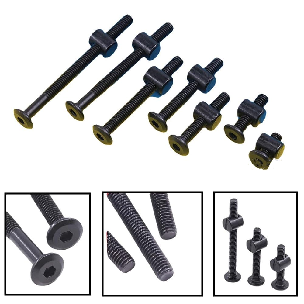 Cuicanfla 141Pcs Black M6 Hex Drive Socket Cap Bolts Kit, Crib Hardware Screws, with 1 X Allen Wrench Perfect for Furniture, Cots, Crib Screws image number 1