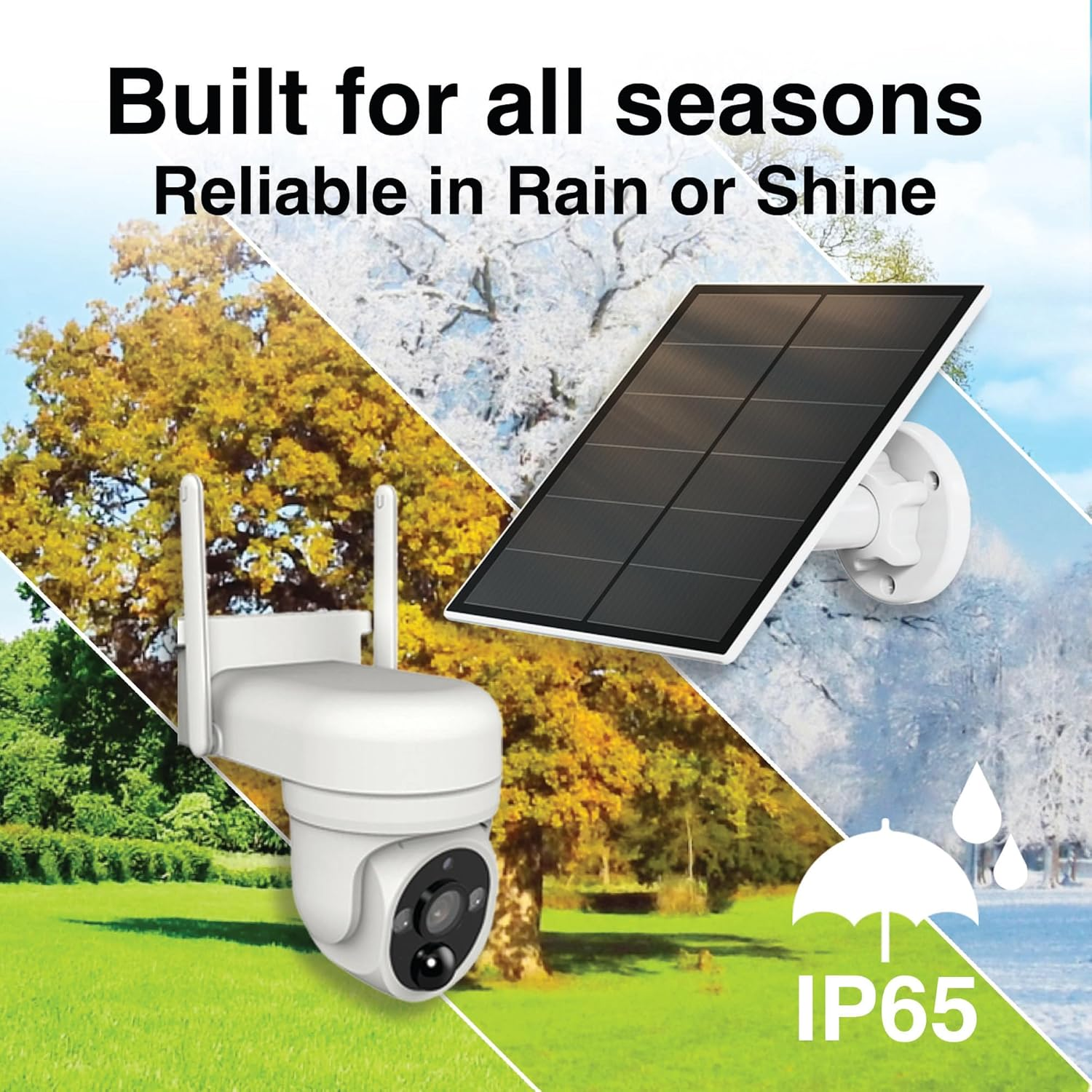 Connect Smarthome FHD Outdoor Pan Tilt Camera with Solar Panel &ndash; 1080P Wi-Fi Security, 350&deg; View, Colour Night Vision, Smart Alerts, 2-Way Audio, Alexa & Google Compatible image number 5