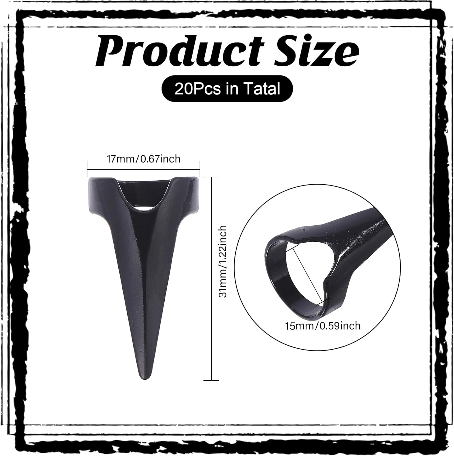 GLOBLELAND 20 Pieces Black Finger Claws Rings for Cosplay Retro Alloy Full Nail Set Gothic Punk Rock Talon Nail Fingertip Claw for Vampire Cat Wolf Cosplay Nail Art Halloween Costume Accessories - Black image number 4