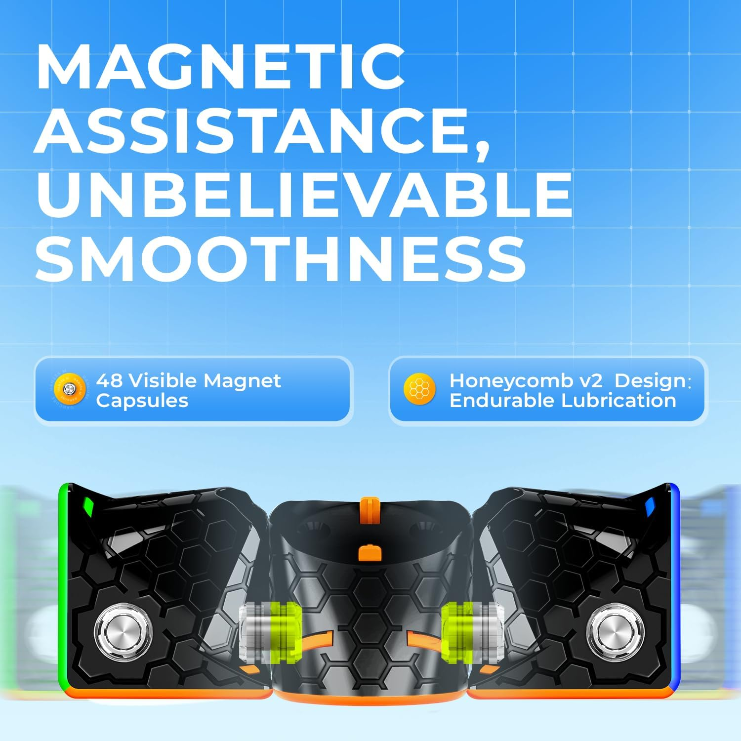 GAN 356 M, 3X3 Magnetic Speed Cube Stickerless Gans 356M Magic Cube (Lite Ver. 2020, No Extra GES) image number 6