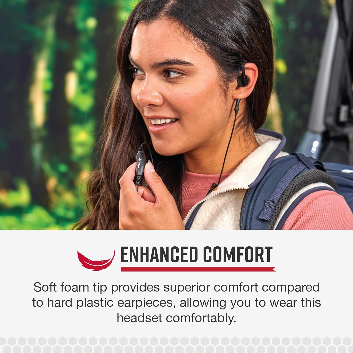 Cobra 2.5Mm C-Style In-Ear Headset with Foam Earpiece, Black image number 4