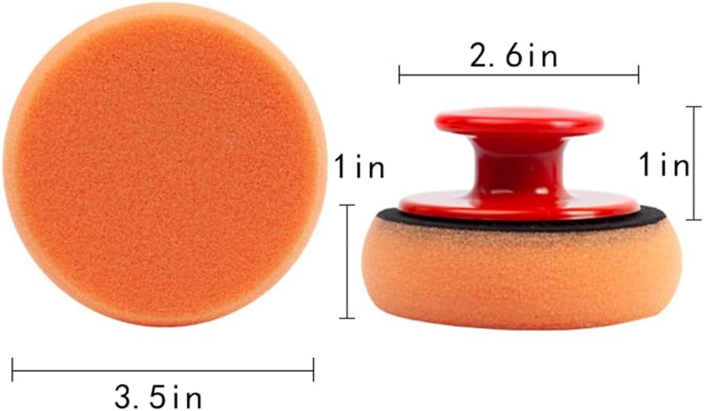 3Pcs Polishing Tool Buffing Sponge Pads Waxing Pad with Handle Microfiber Wax Applicator Foam Applicator Pad Wax Applicator Pads for Cars Car Sponge Pads Manual Backplane