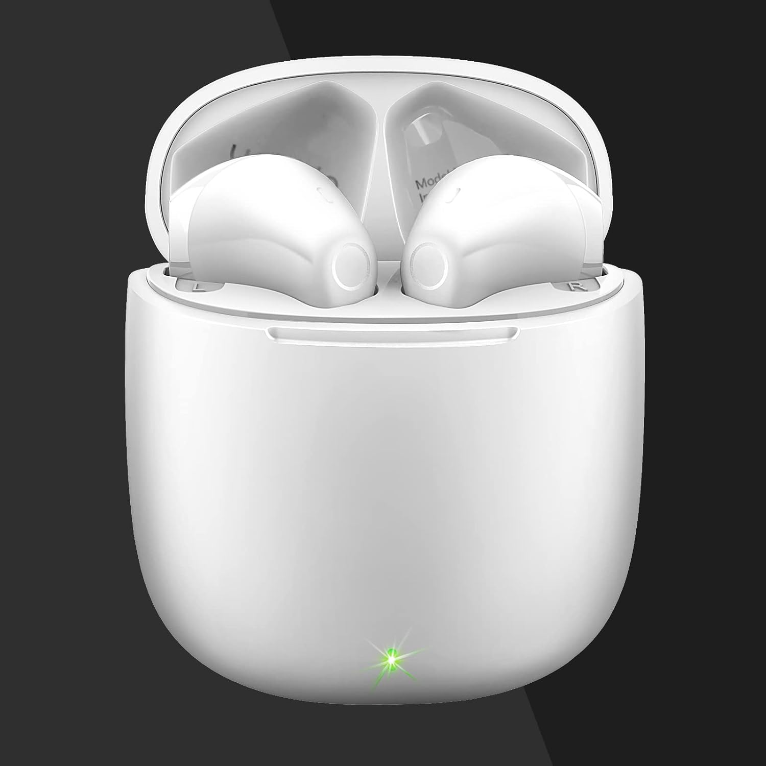 Yobola Wireless Earbuds, Bluetooth Earphones, IPX5 Waterproof Wireless Earphones Touch Control, Bluetooth Earbuds 5.1 Built-In Microphone, 25 Hrs with USB-C Charging - White image number 5