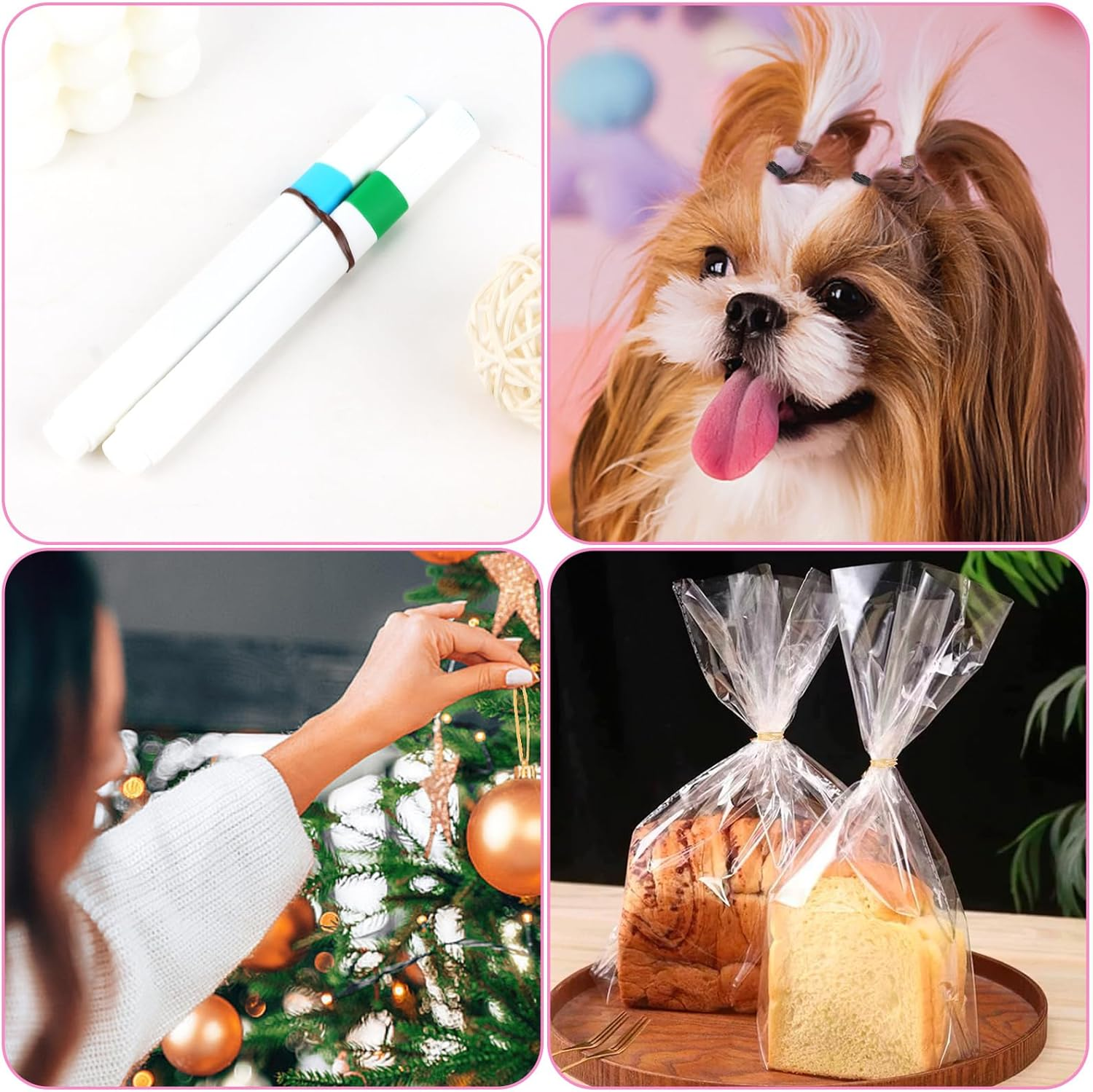 Pruadeor 500Pcs Mini Hair Scrunchies for Women Girls Elastic Small Hair Bobbles Hair Accessories image number 2