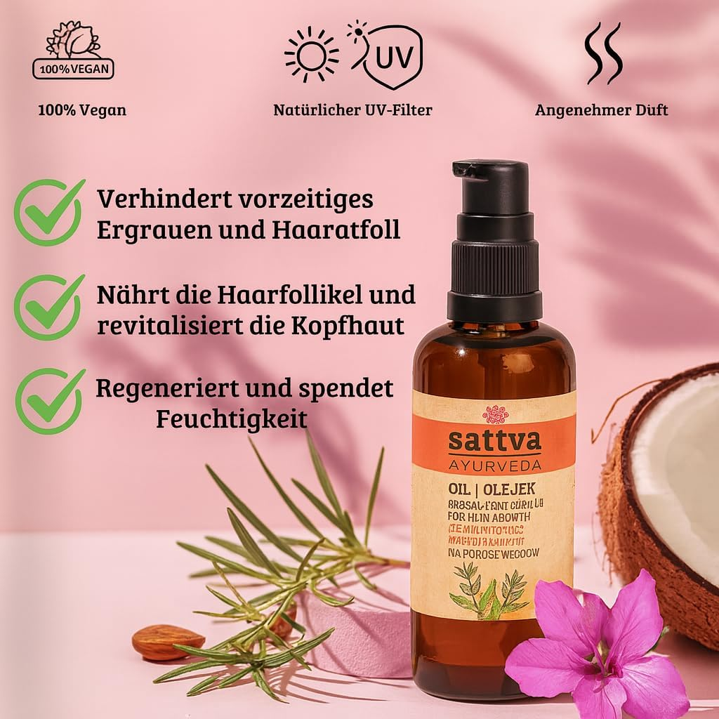 SATTVA _Herbal Vitalising Hair Zio&sup3;Owy Olejek Rewitalizuj&sup1;Cy Na Porost W&sup3;Os&oacute;w 100Ml image number 2