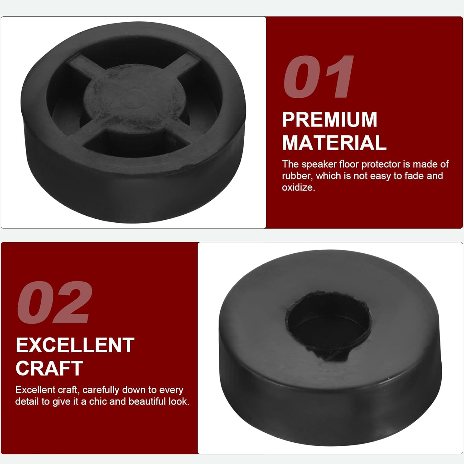 LIGIGWASH 4Pcs Rubber Speaker Isolation Feet Pads for Turntable Amplifier Subwoofer Vibration Dampening Audio Foot Cushions Protect Hardwood Floors Non-Oxidizing Anti-Noise Pads for Hifi image number 5