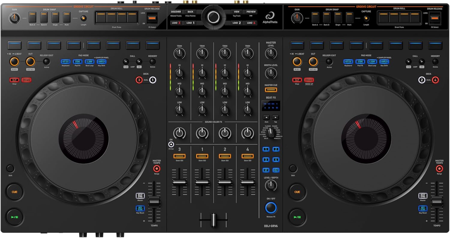Alphatheta DDJ-GRV6 4-Channel Performance DJ Controller image number 6