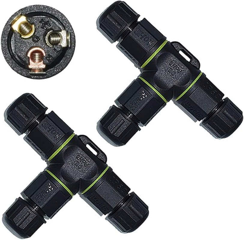 FARLINK M16 Waterproof Wire Connectors, 3 Pin Electrical Connectors for 3.5-10Mm Cables(Ac 240V 13A) Includes Live & Neutral & Earth Wires(3 Way 3 Pin(2 Pack)) image number 3
